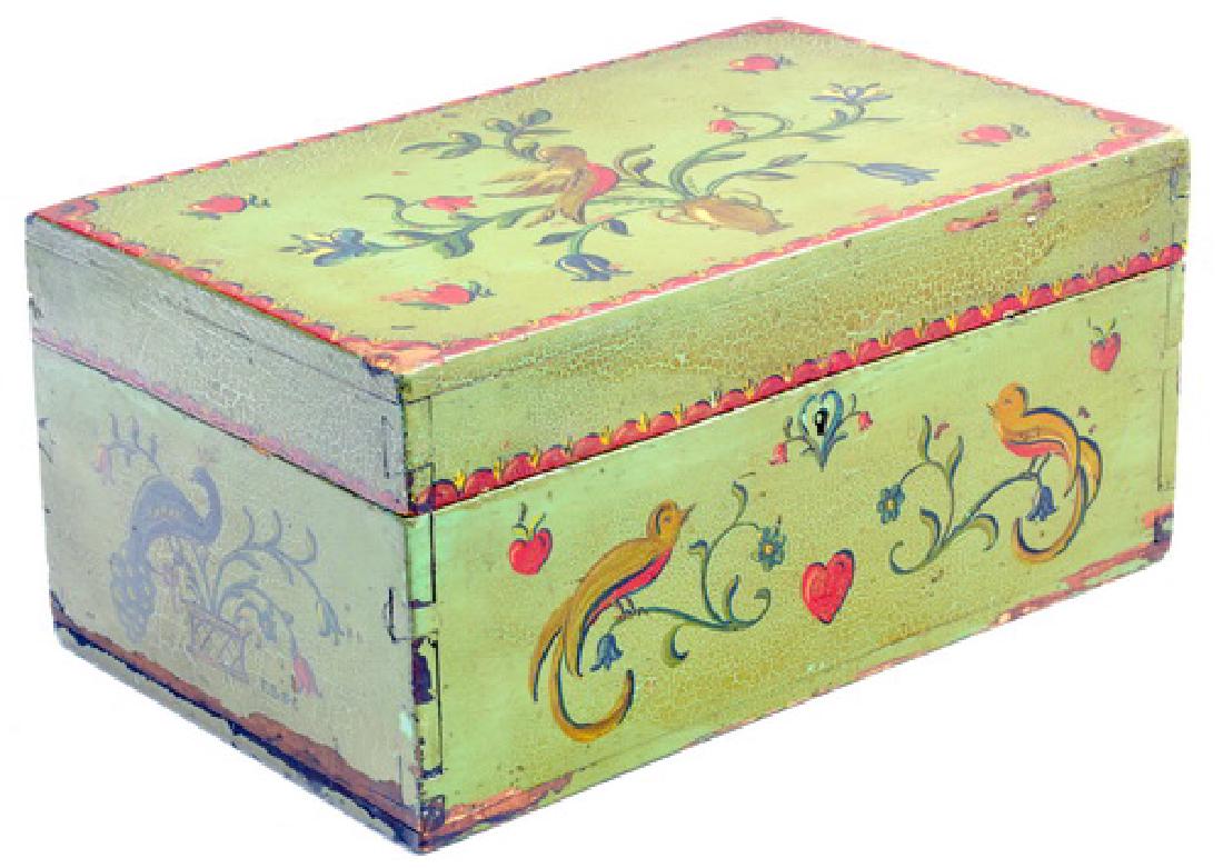 Antique Decorated Lift Top Box (1 of 2)