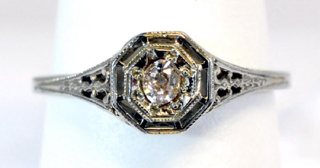 Antique Ladies 18kt. White Gold Diamond Ring (1 of 3)