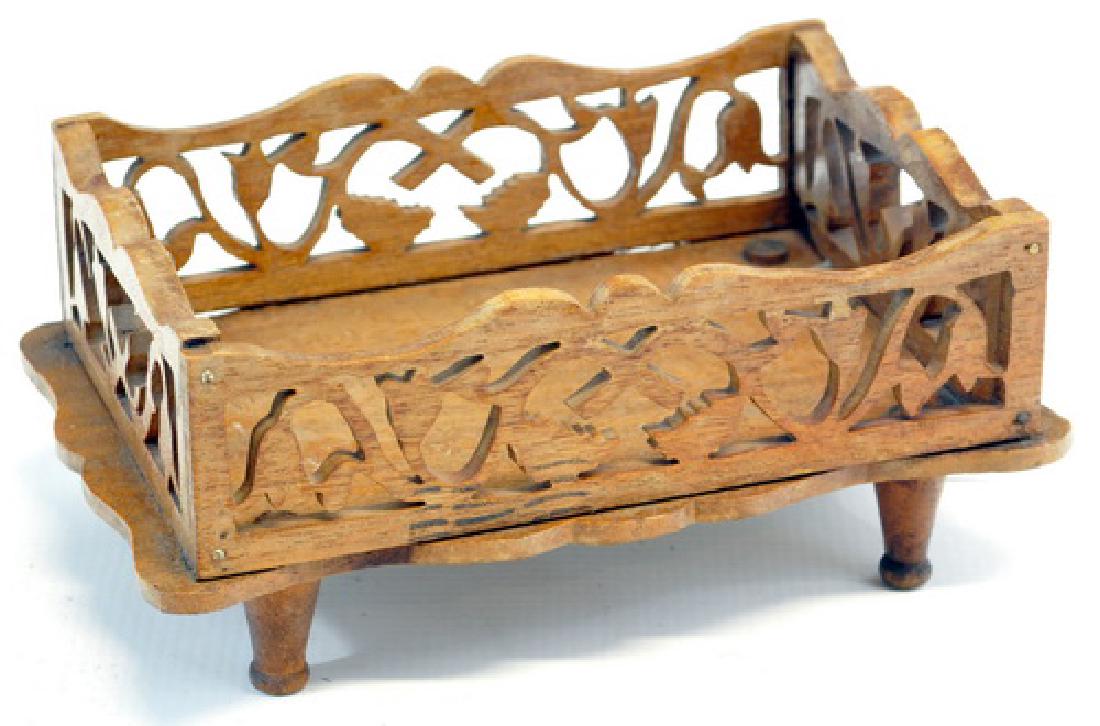 Tramp Art Hand Carved Card Tray (1 of 2)