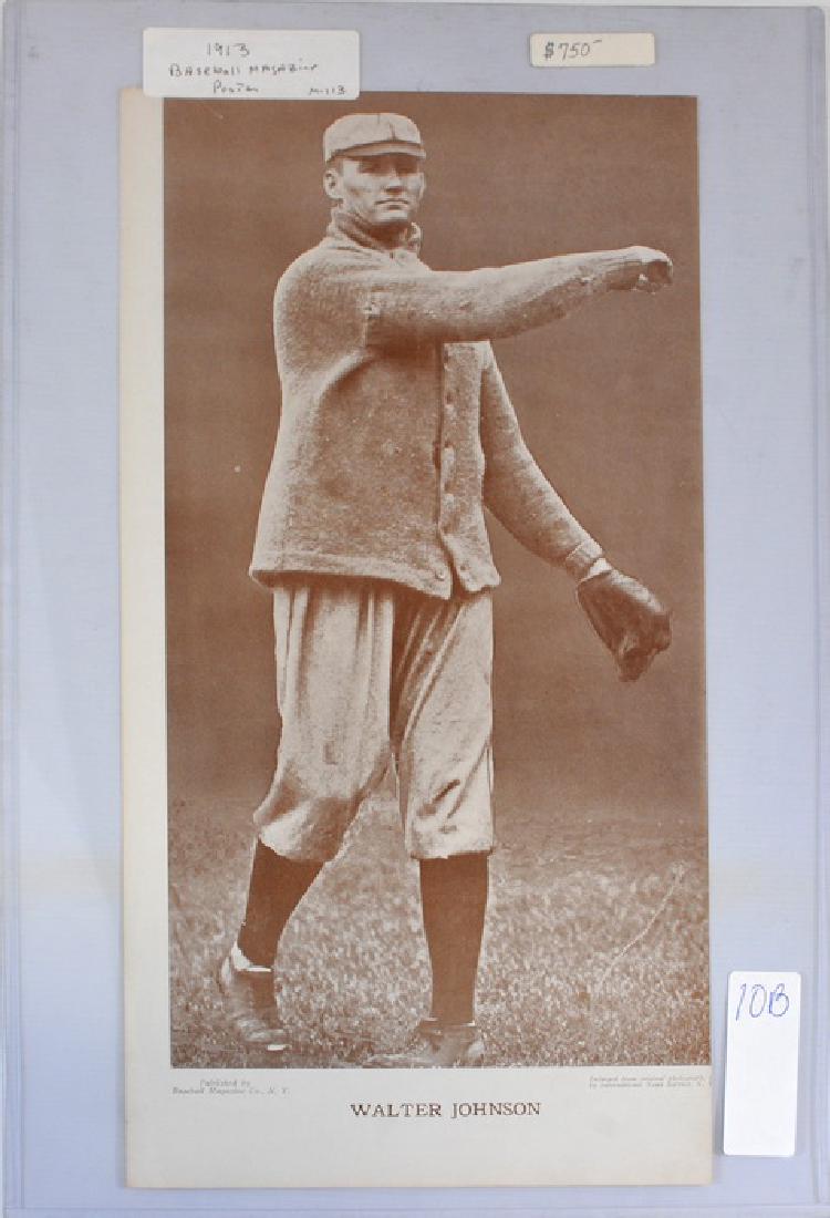 1913 Walter Johnson Baseball Magazine Poster (1 of 1)