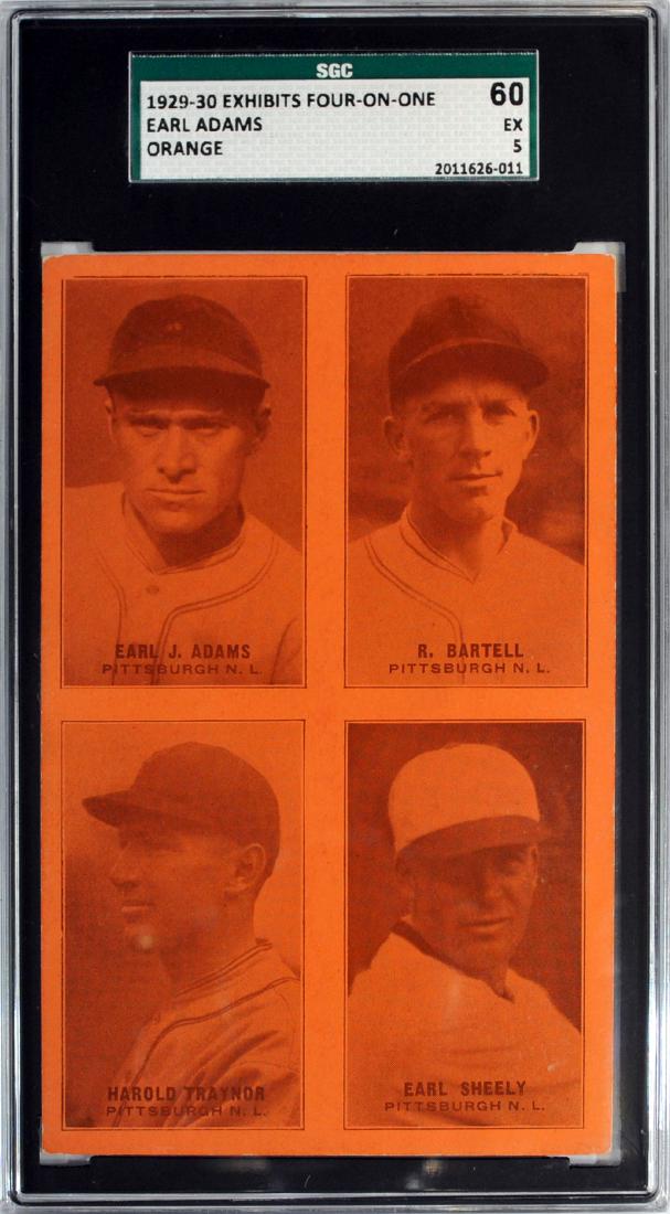 1929-30 Exhibit Four On One Earl Adams Orange: Sgc Graded 60 Ex 5