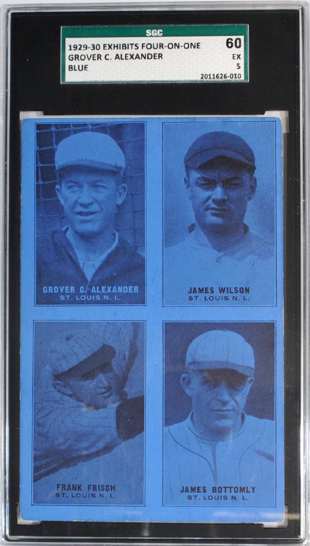 1929-30 Exhibit Four On One Grover Alexander Blue: Sgc Graded 60 Ex 5