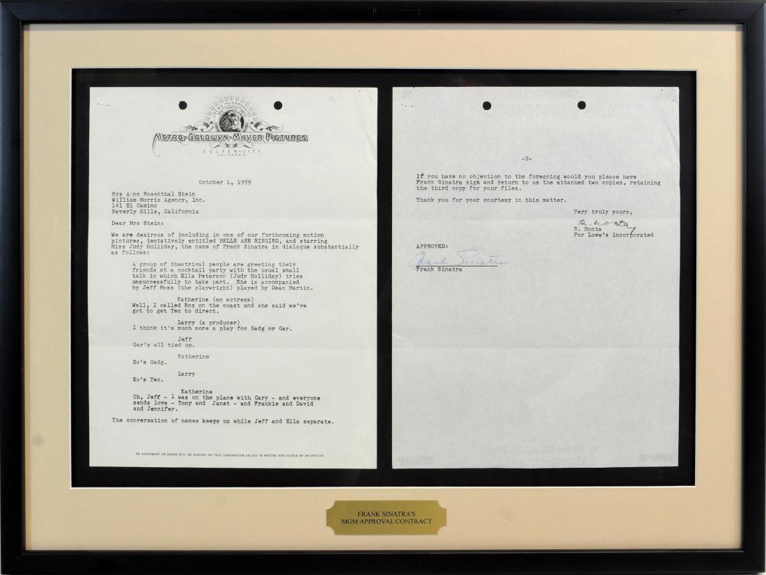 1959 Frank Sinatra Contract Framed (1 of 1)
