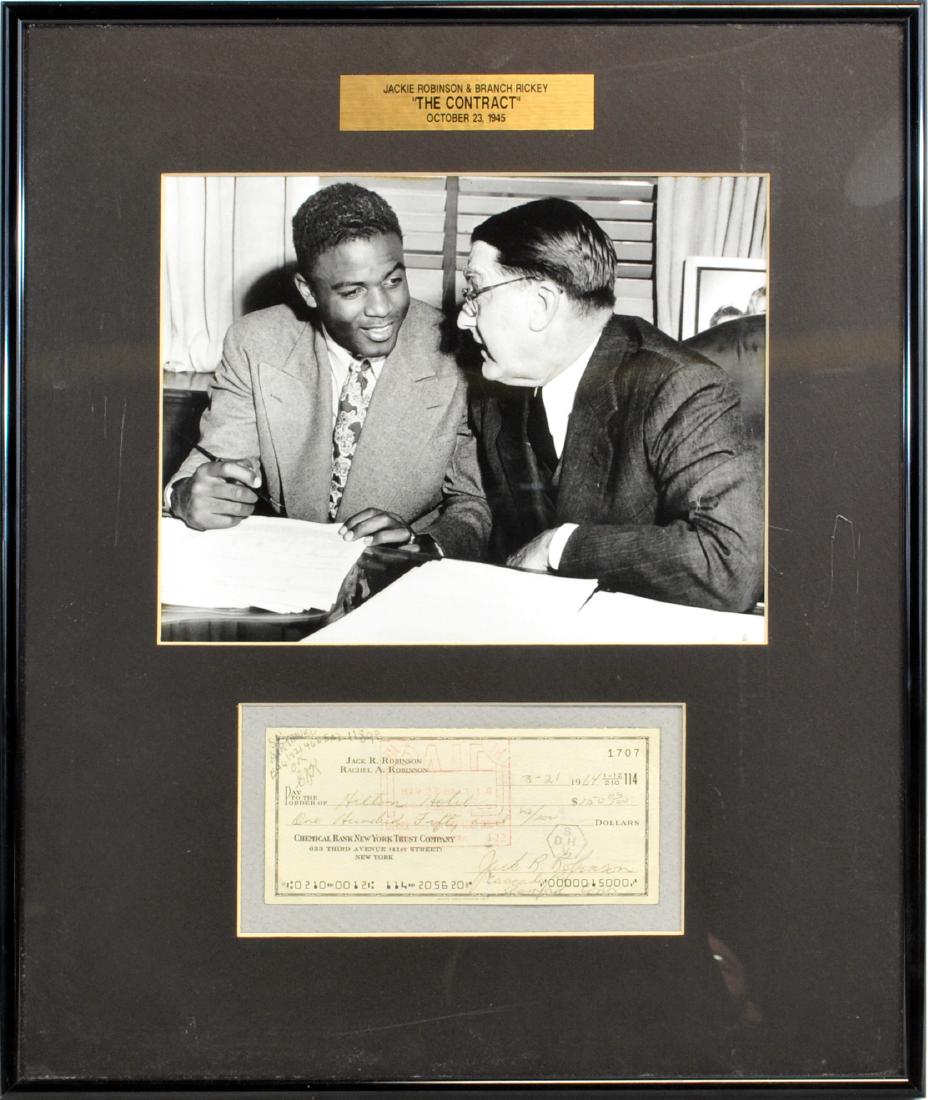 Jackie Robinson Framed Signed Check (1 of 4)
