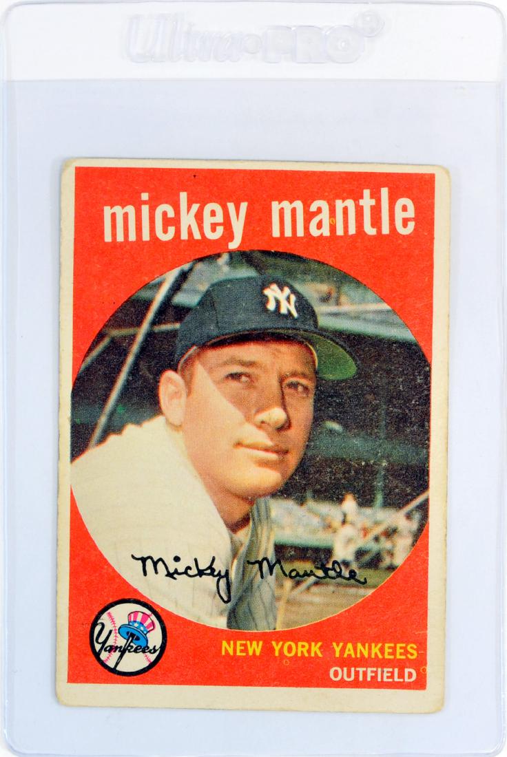 1959 Topps Mickey Mantle: Card # 10 Ungraded