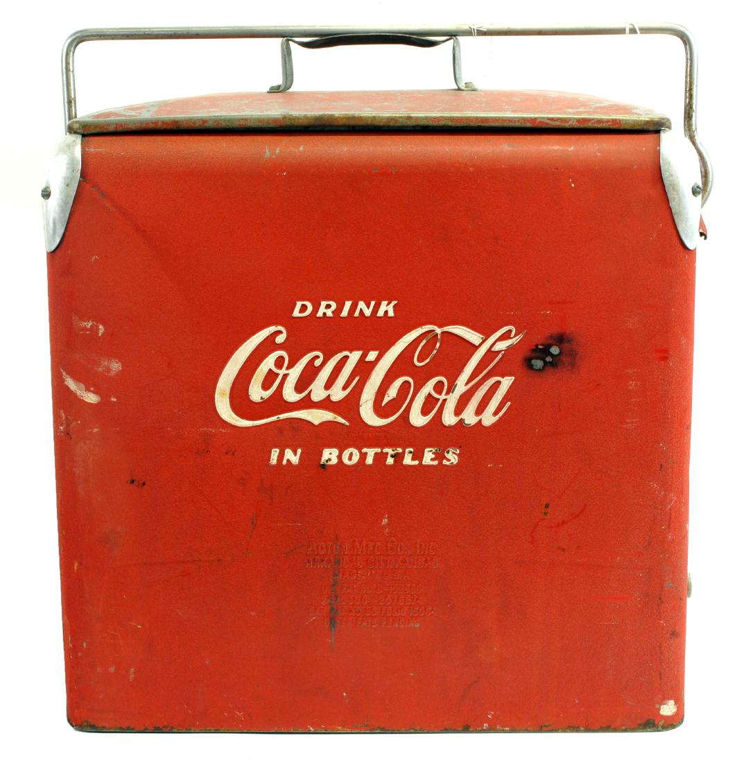 Original 1950's Coca Cola Picnic Cooler: In Good Condition, Complete