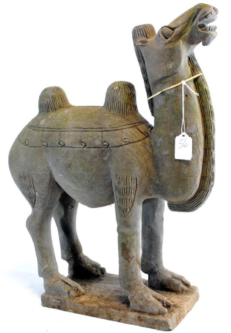 Carved Stone Camel Unsigned: Measures 22"