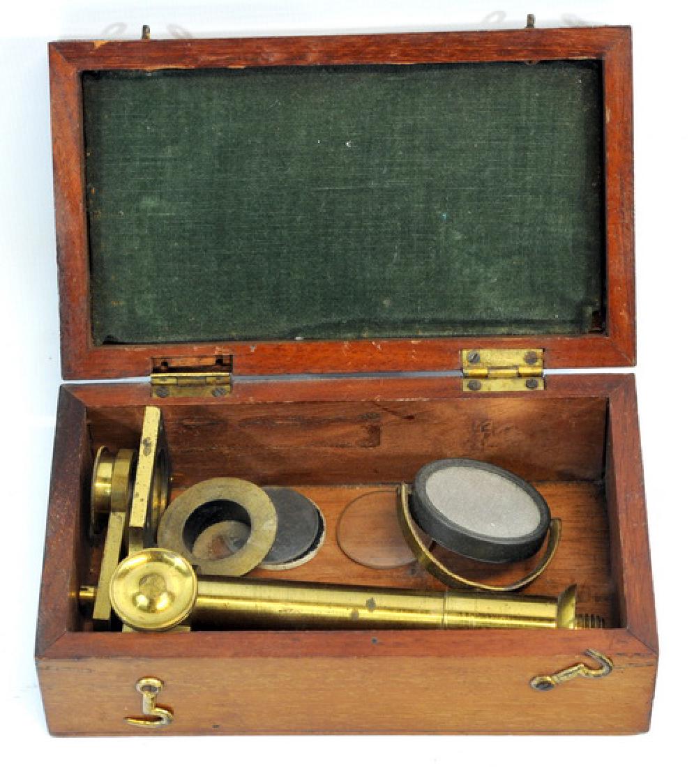 Antique Brass Microscope By R. Field & Son: Birmingham, 835, Comes with original wooden box