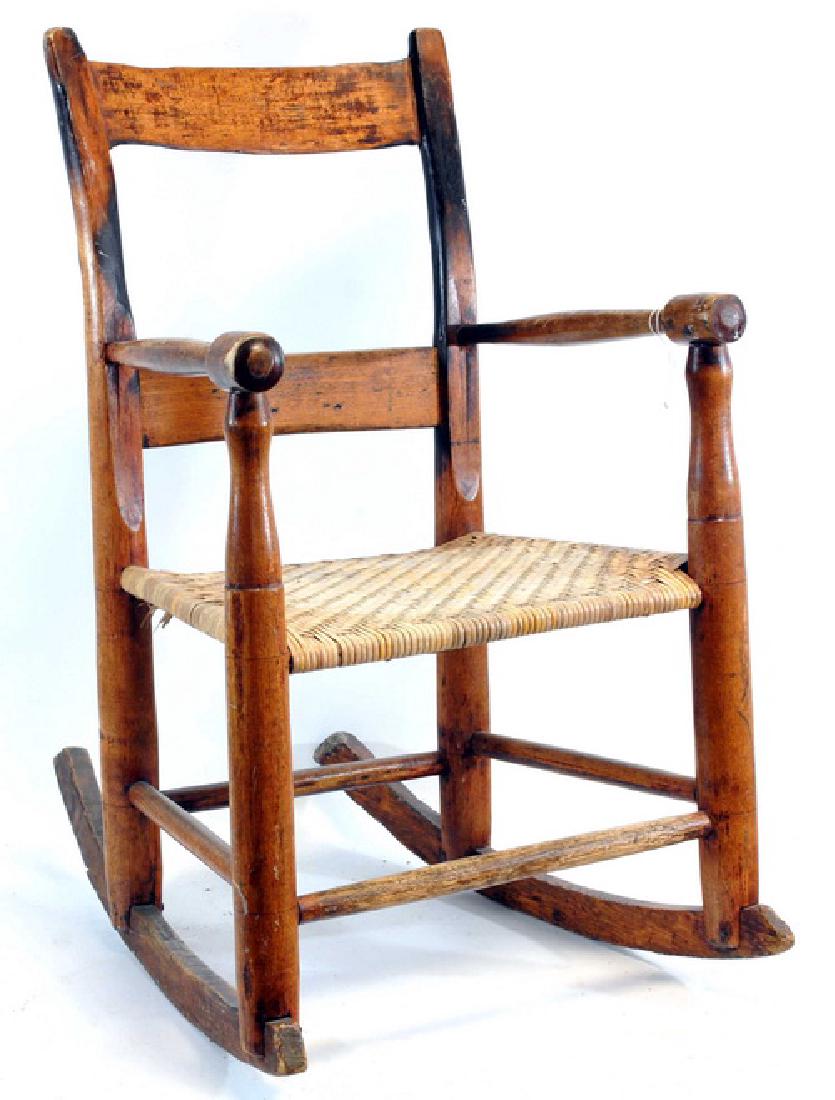 Child Rocking Chair, Vintage Doll Carriage: Doll Carriage made of wood 34" L 13"W 26" H