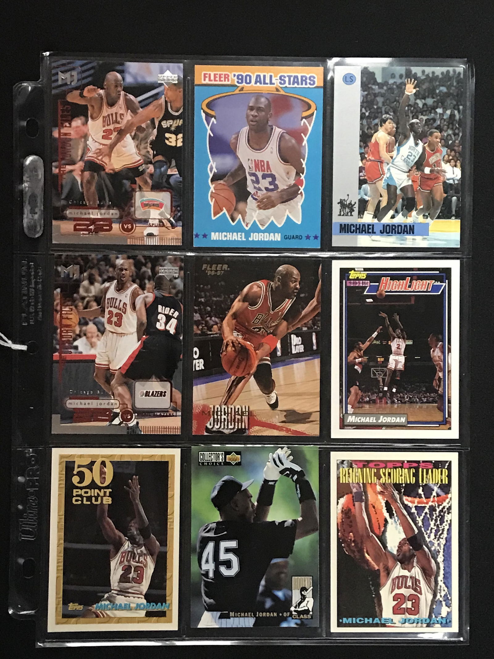 9 Vintage Michael Jordan Basketball Cards (1 of 2)