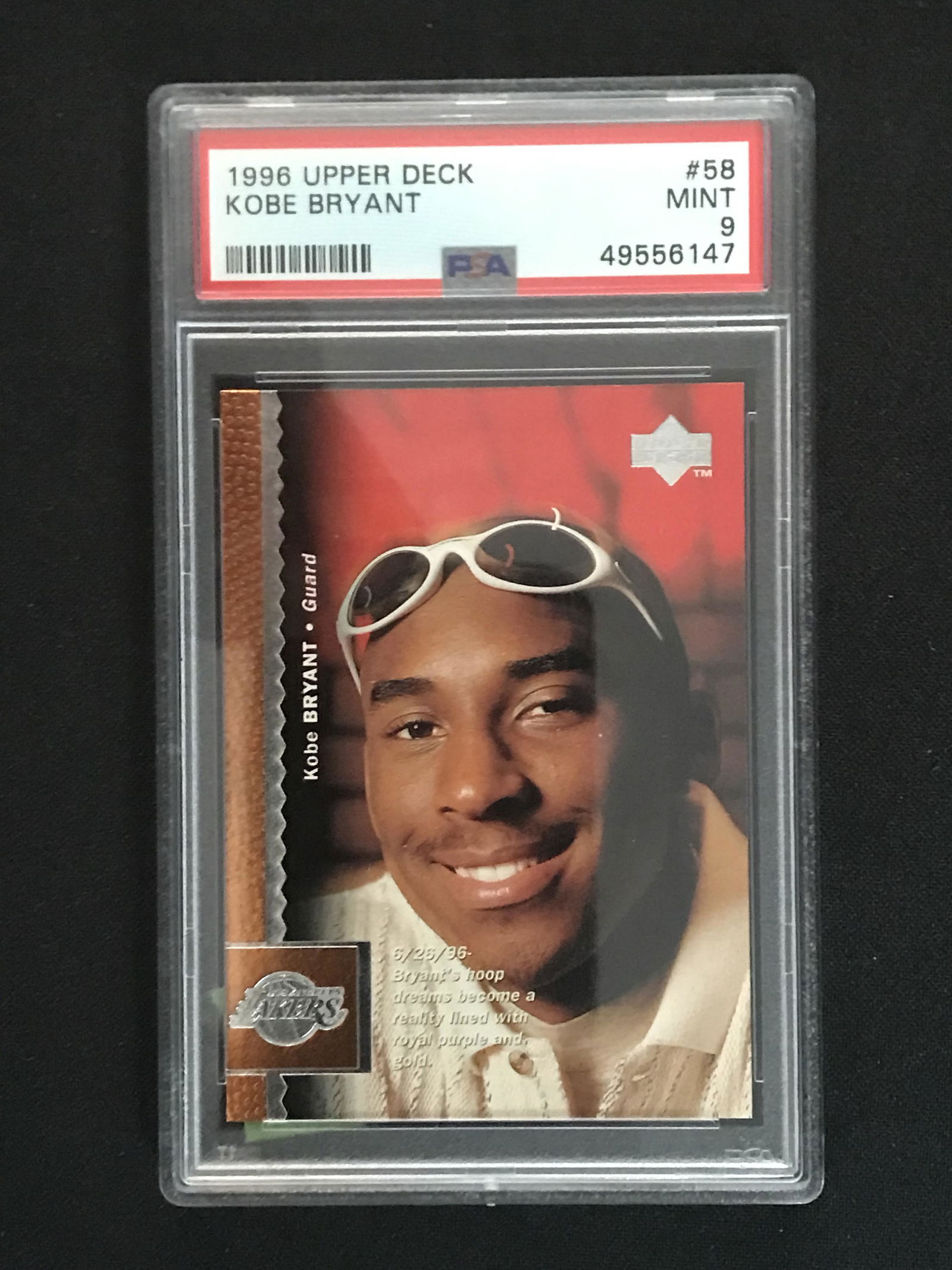 1996 Upper Deck Kobe Bryant Rookie Psa 9 (1 of 2)