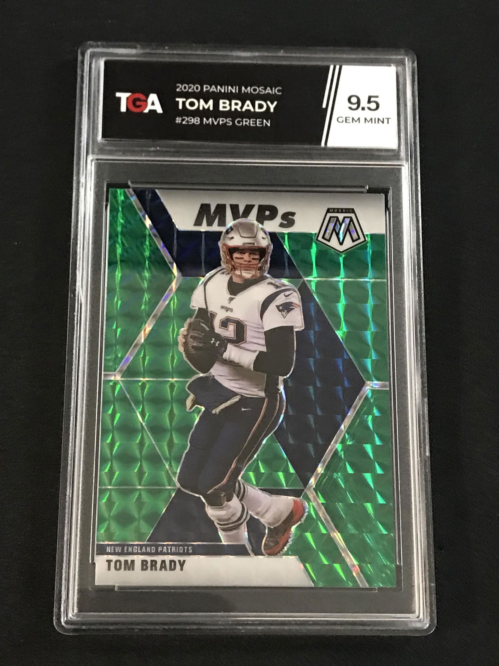 2020 Panini Mosaic Tom Brady Green Tga 9.5 Gem Mt (1 of 2)