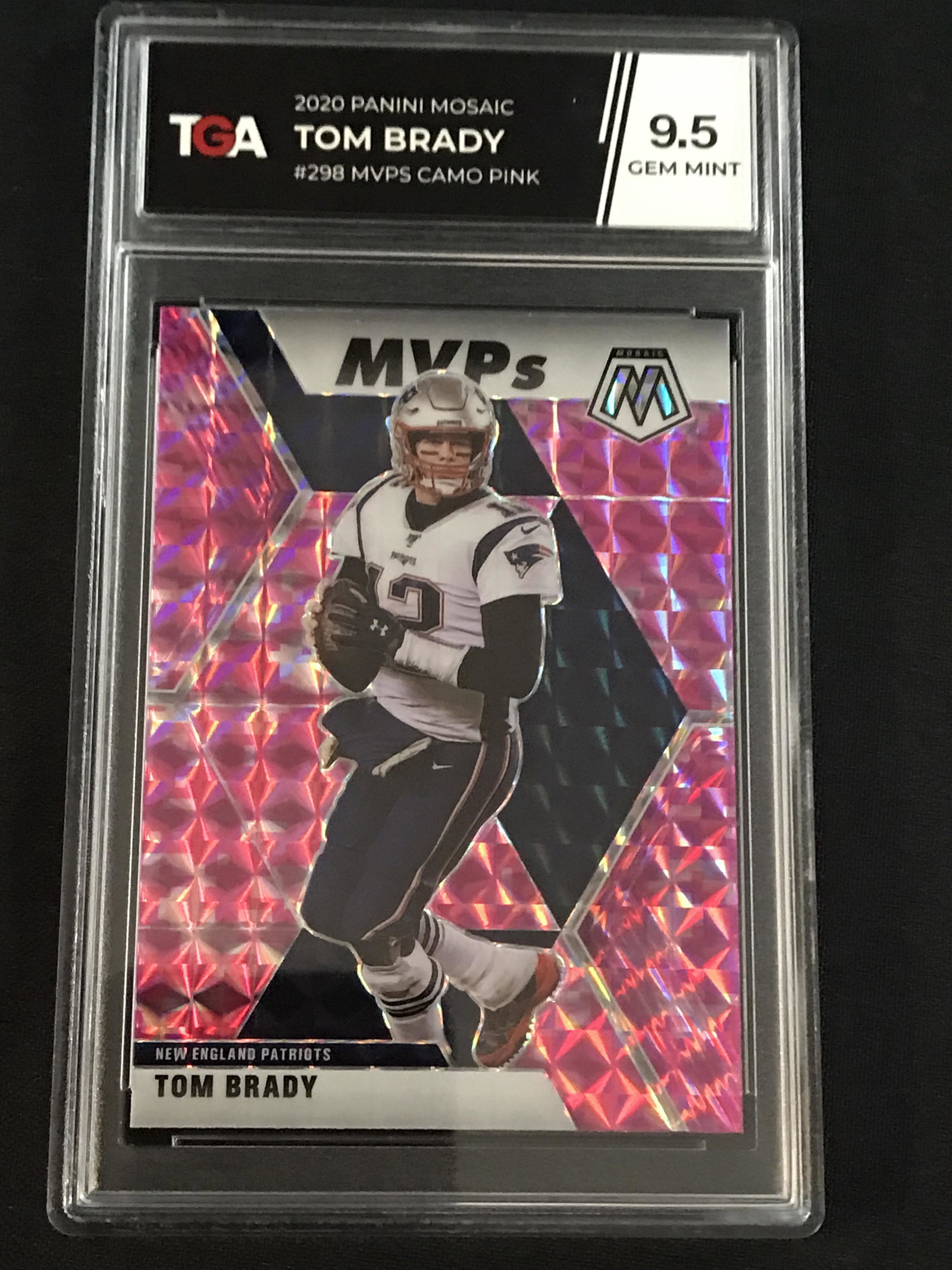 2020 Panini Mosaic Tom Brady Camo Pink Tga 9.5 (1 of 2)