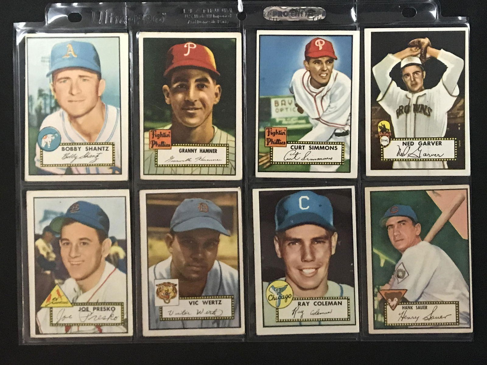 8 1952 Topps Baseball Cards Crease Free (1 of 2)
