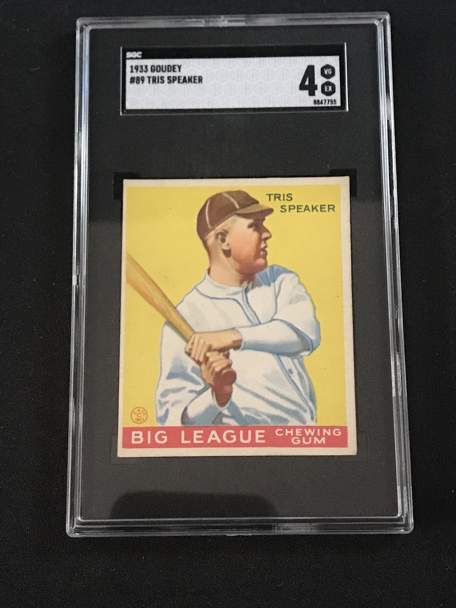 1933 Goudey Tris Speaker Sgc 4: 1933 Goudey Tris Speaker Sgc 4