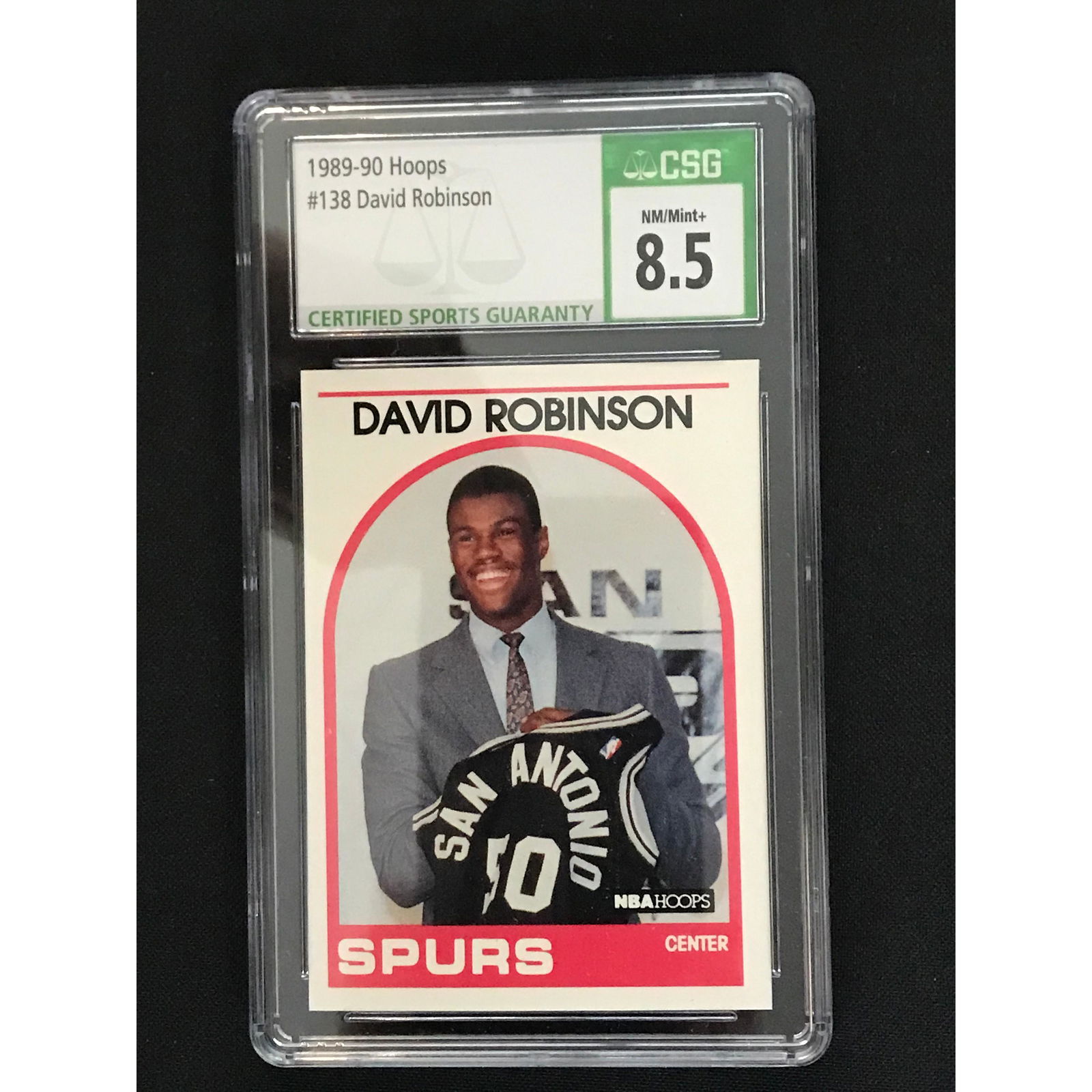1989-90 Hoops David Robinson Rookie Csg 8.5: 1989-90 Hoops David Robinson Rookie Csg 8.5