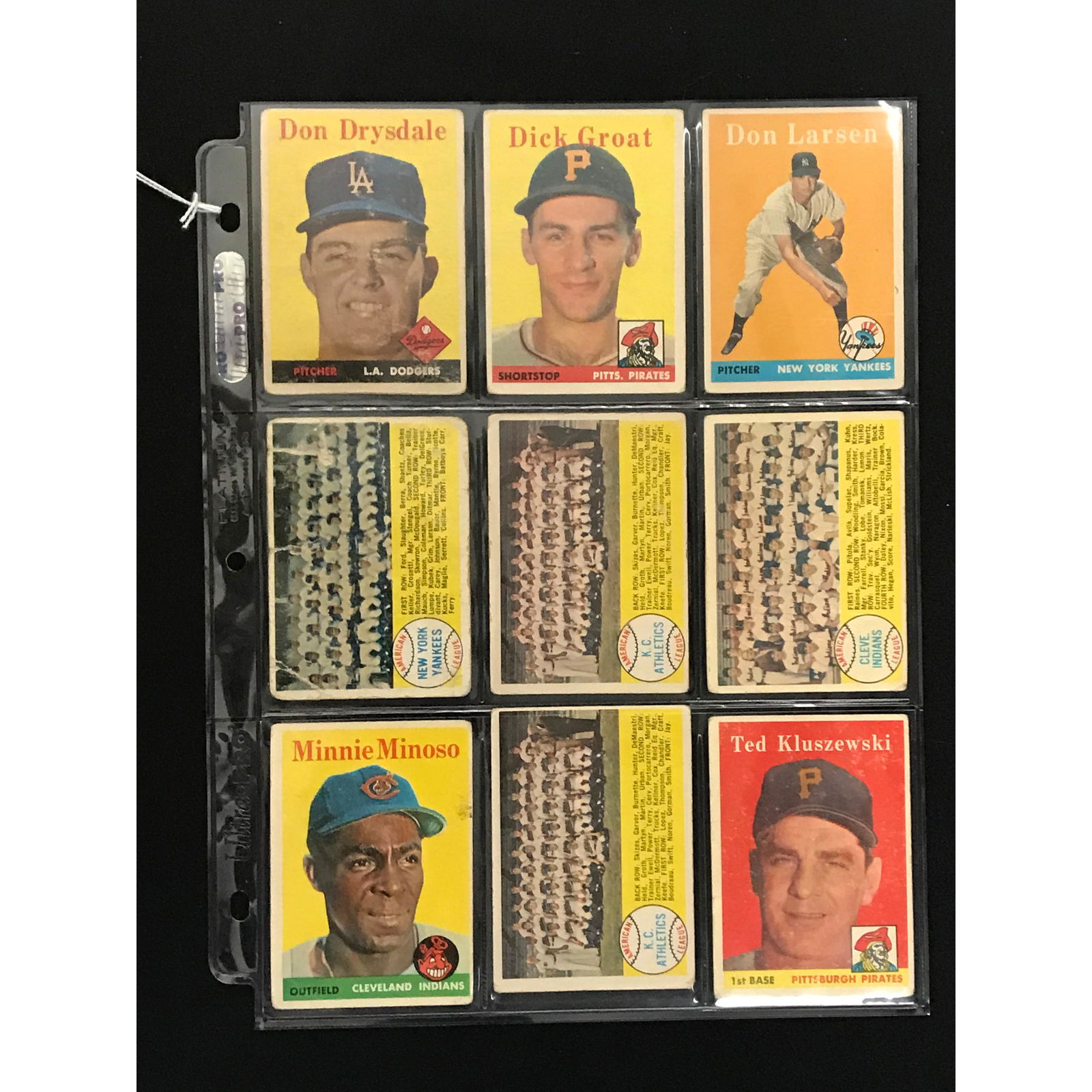 9 1958 Topps Baseball Stars/team Cards (1 of 2)