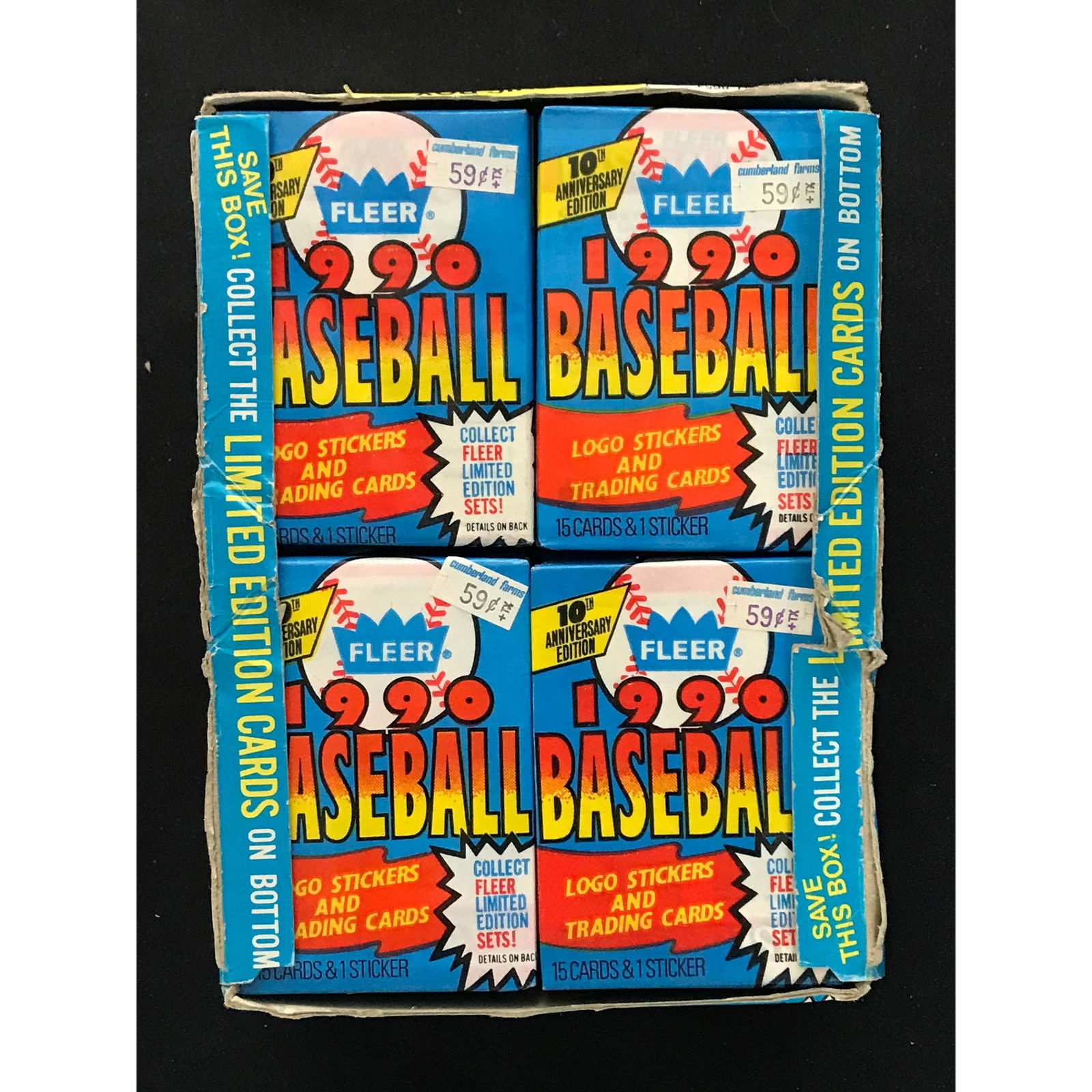 1990 Fleer Baseball Full Wax Box No Cover (1 of 2)