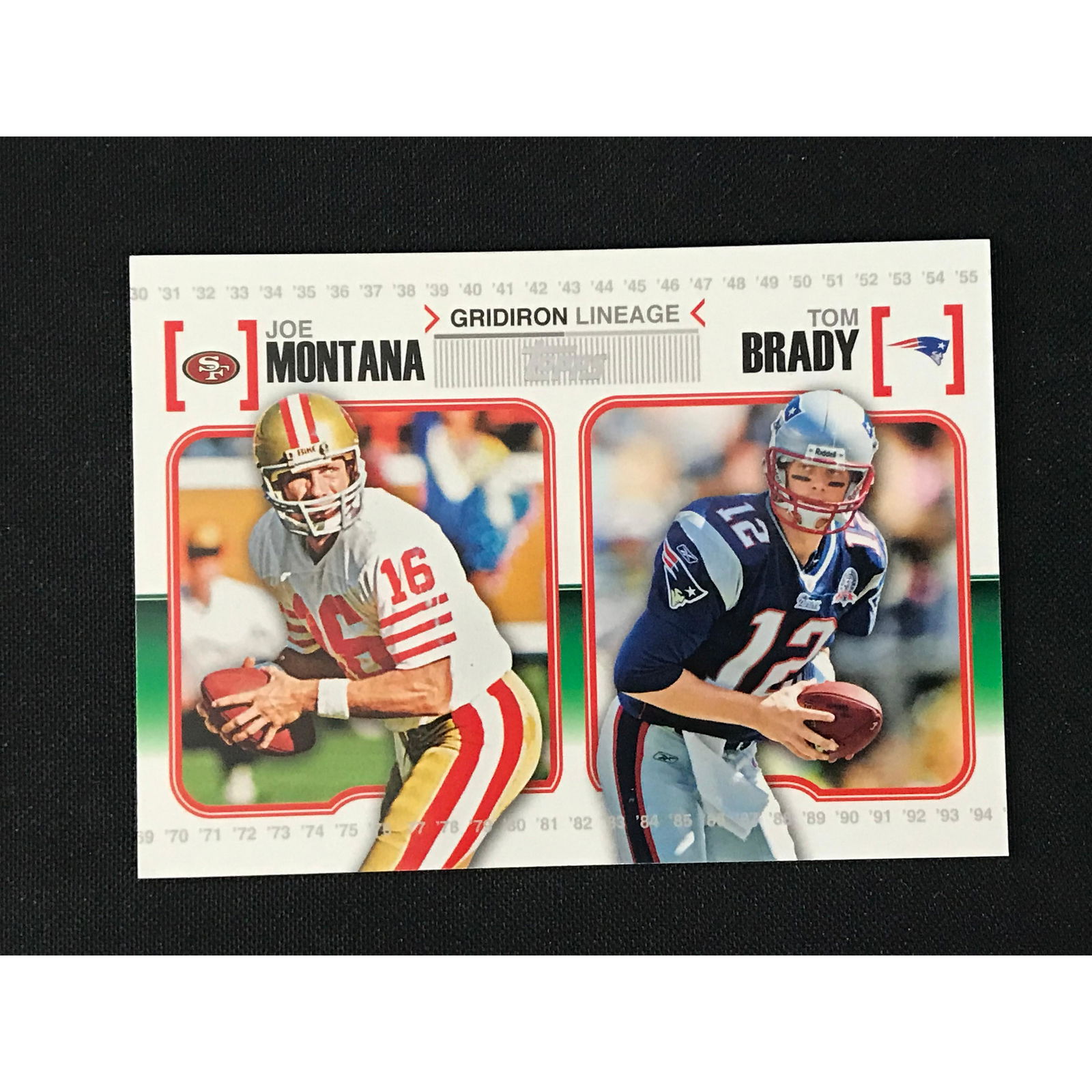2010 Topps Gridiron Tom Brady/joe Montana (1 of 2)