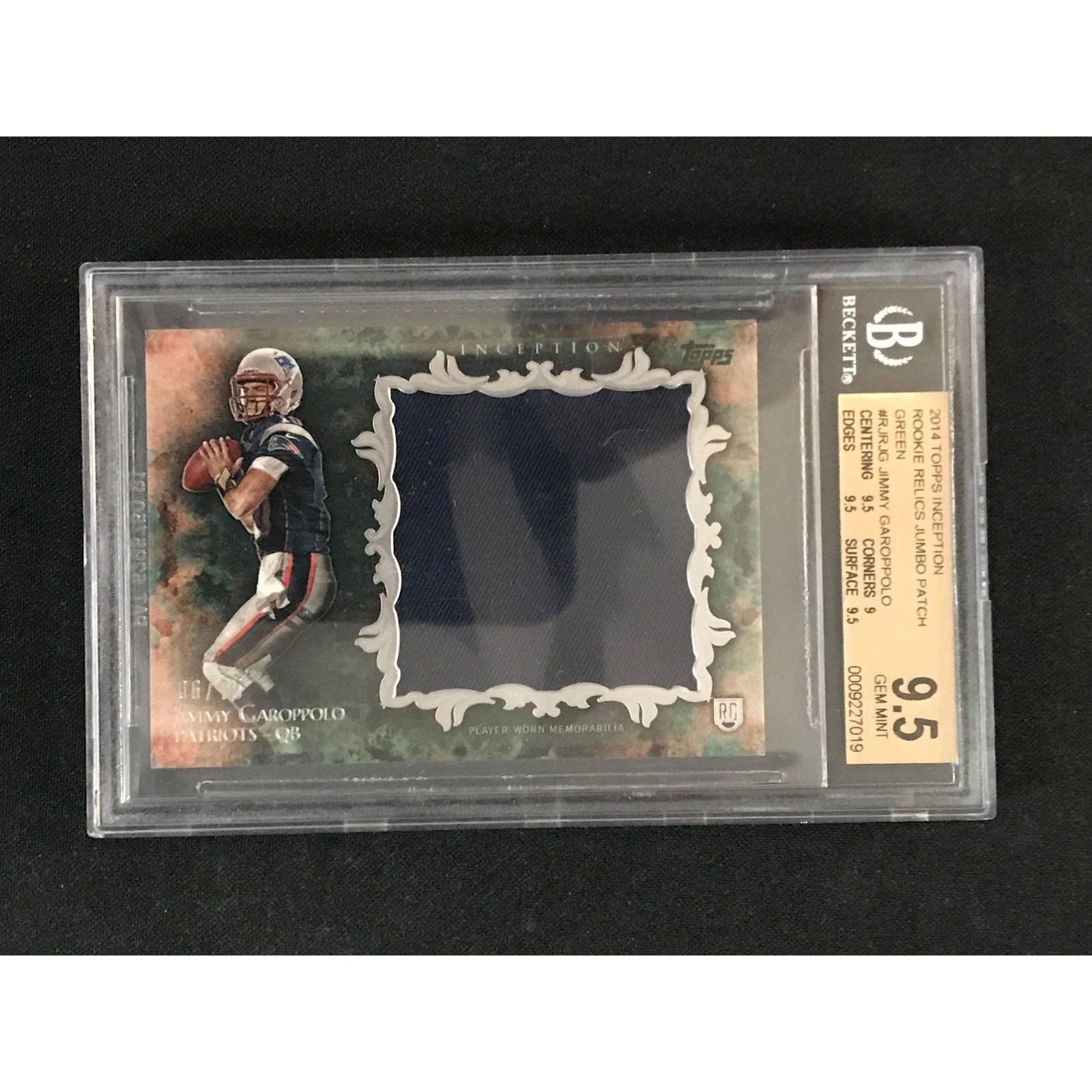 2014 Inception Jimmy Garoppolo Rookie Relic Bgs9.5 (1 of 2)