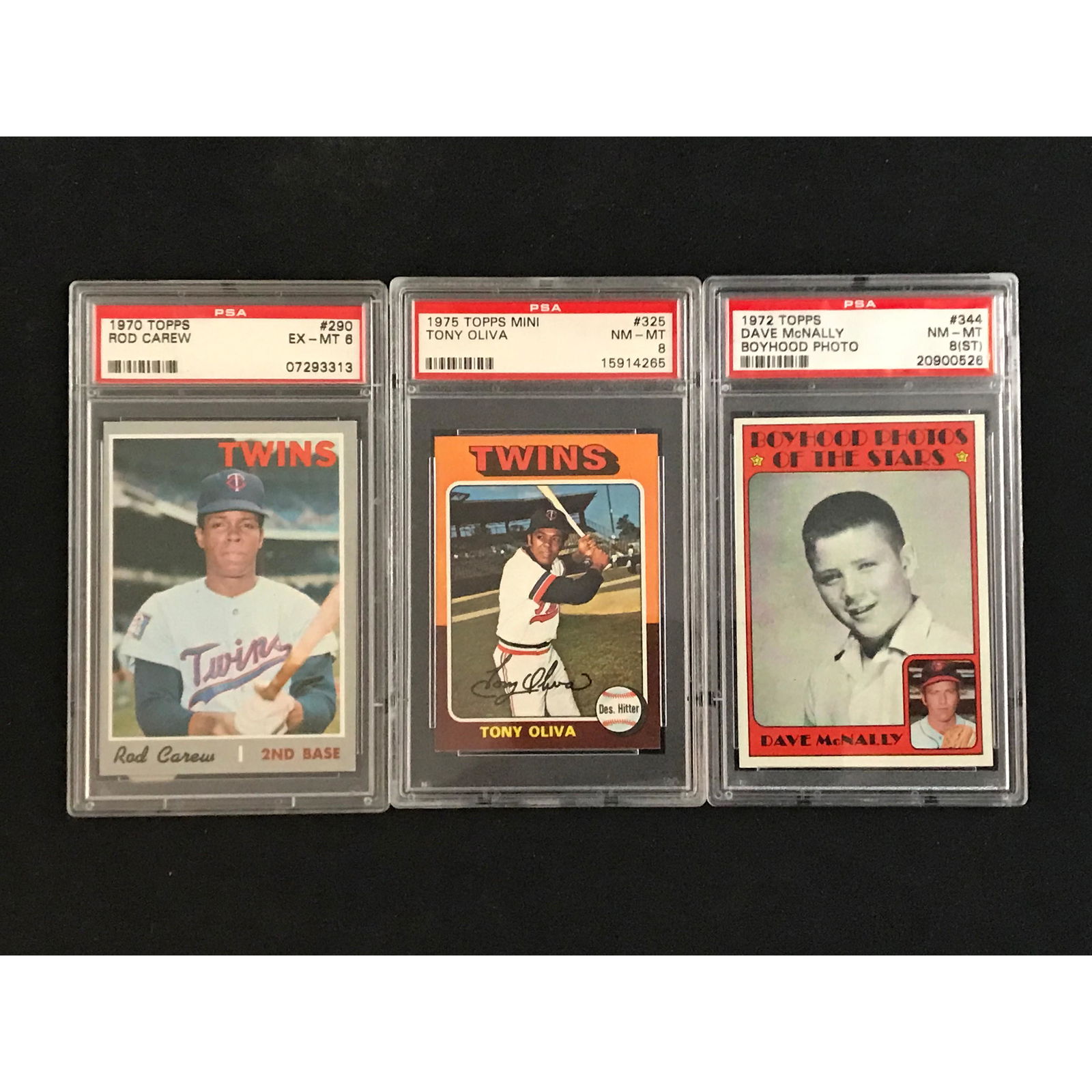 Three 1970's Graded Baseball Cards With Hof (1 of 2)