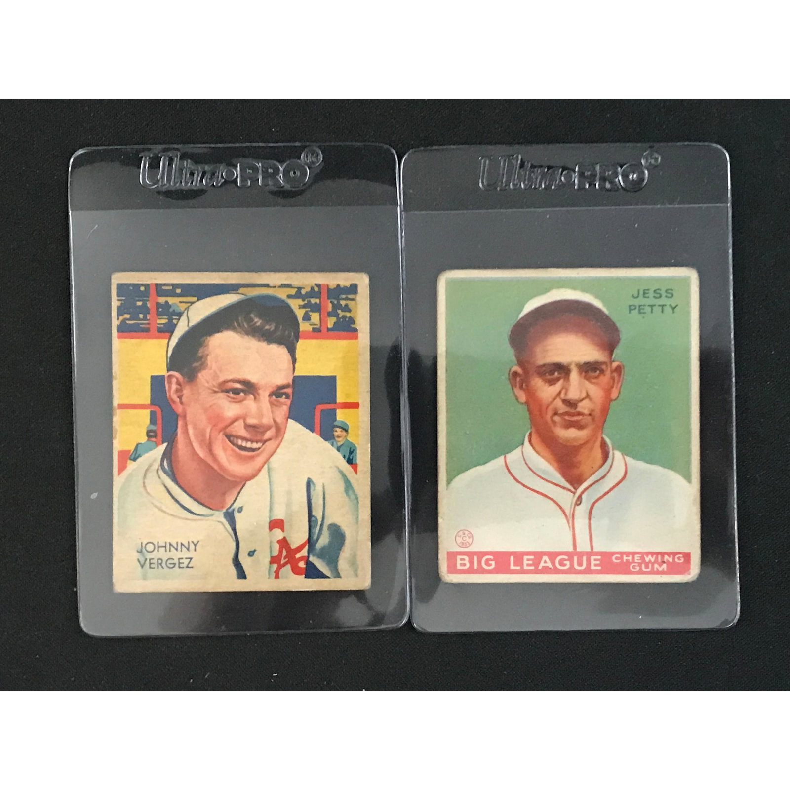 Two 1930's Goudey Diamond Star Cards: Vg Jess Petty, Johnny Vergez