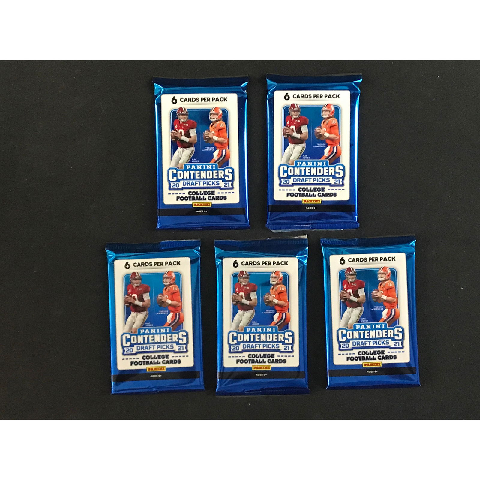 5 2020-21 Contenders Football Sealed Packs (1 of 2)