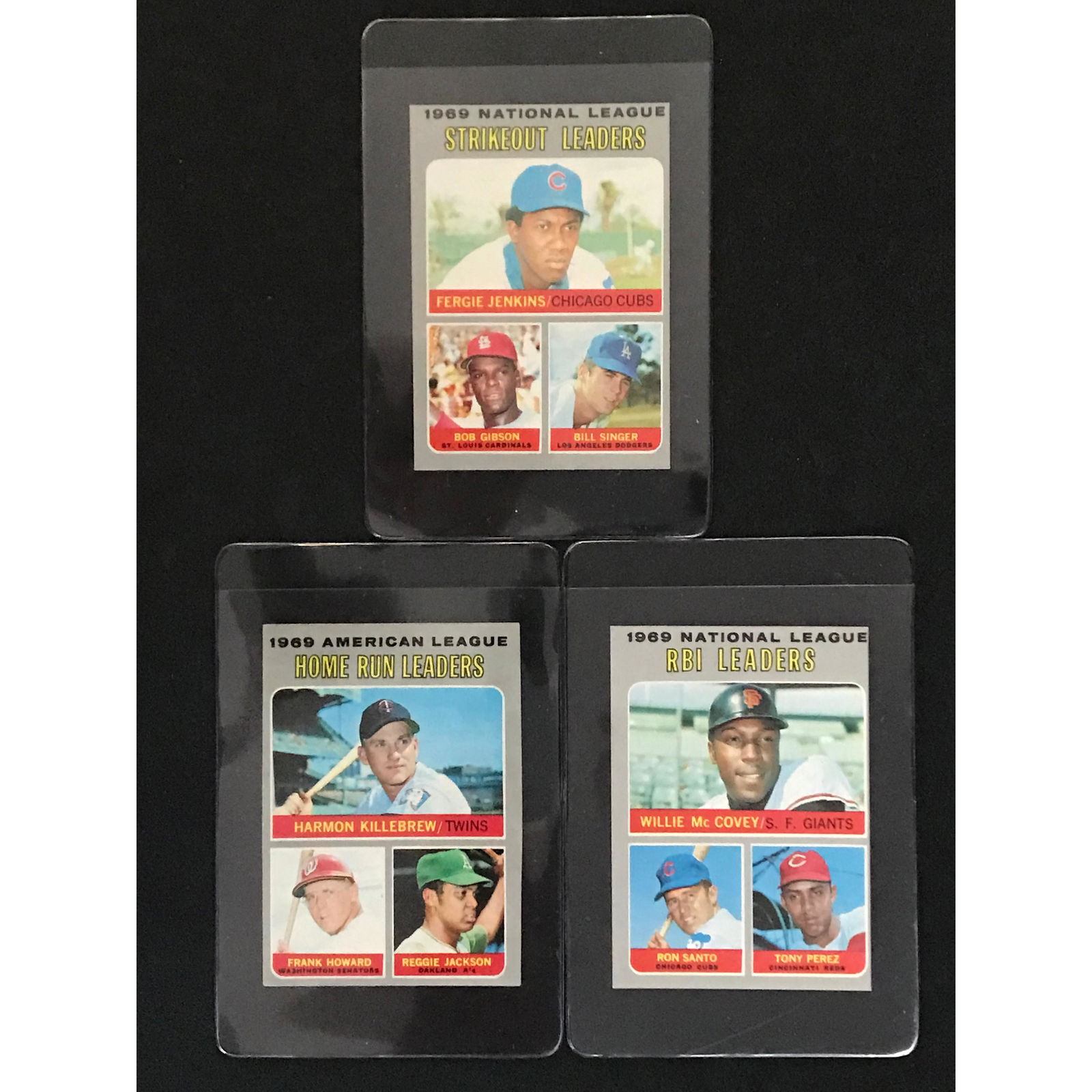 Three 1970 Topps Baseball Leader Cards Crease Free (1 of 2)