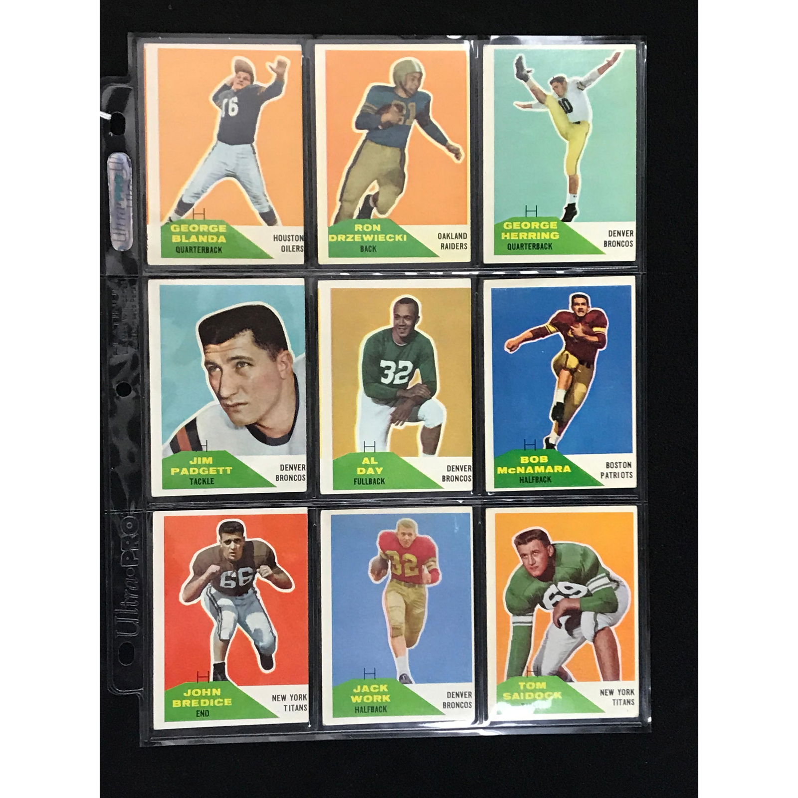 9 1960 Fleer Football Stars/hof No Creases (1 of 2)