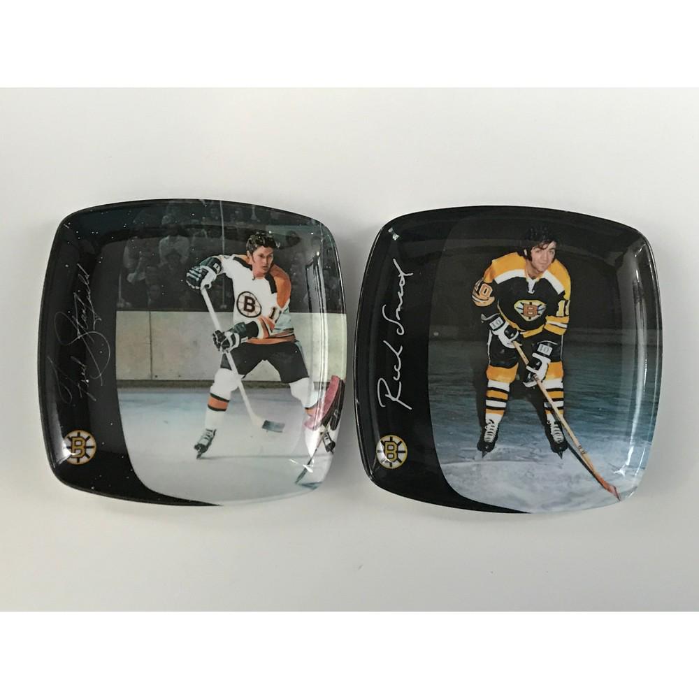Pair Of 1970's Boston Bruins Ashtray's/dishes: Rick Smith/fred Stanfield