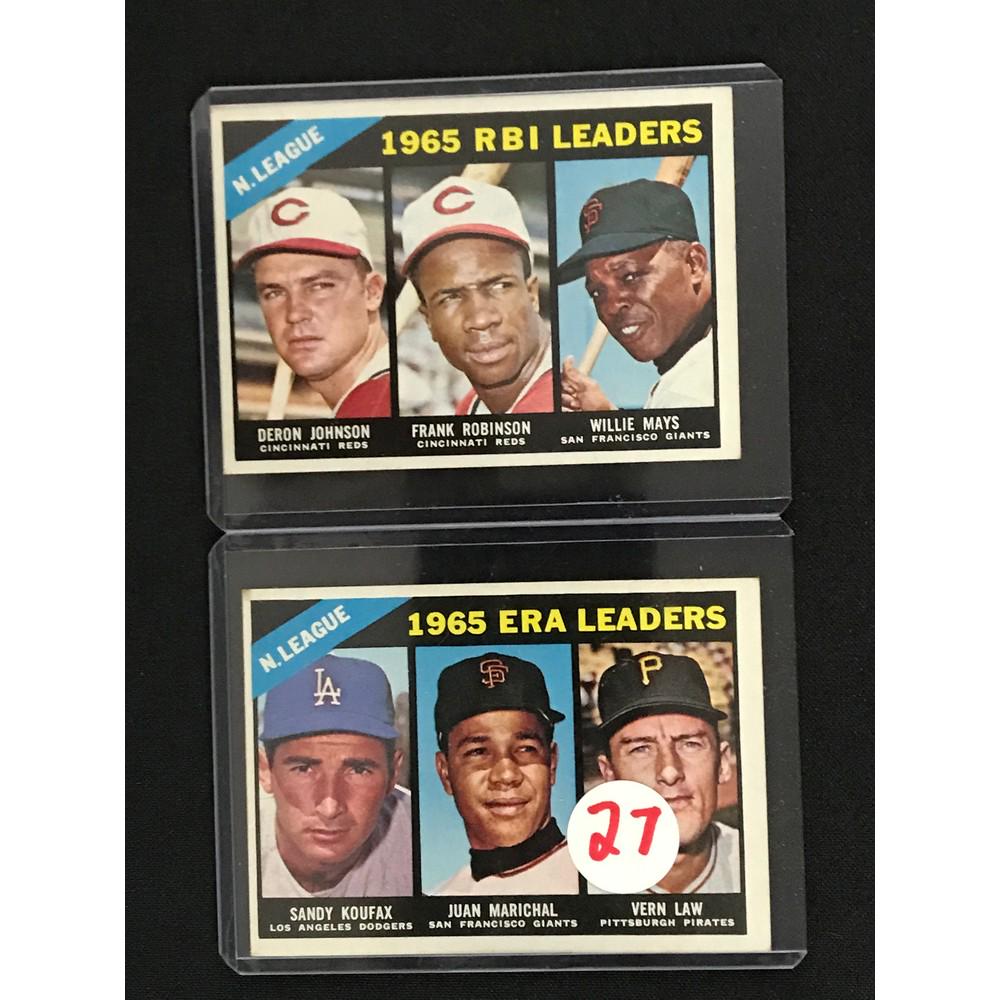 Two 1966 Topps Leader Cards Hof Koufax/mays (1 of 2)