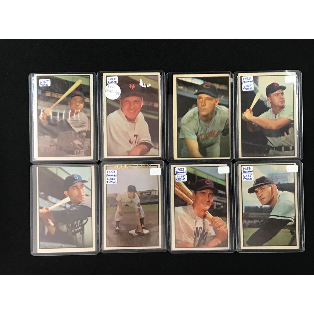 8 1953 Bowman Color Baseball Cards (1 of 2)