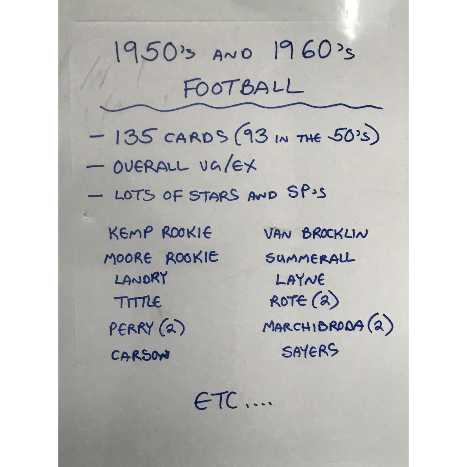 135 1950's And 60's Football Cards (1 of 15)