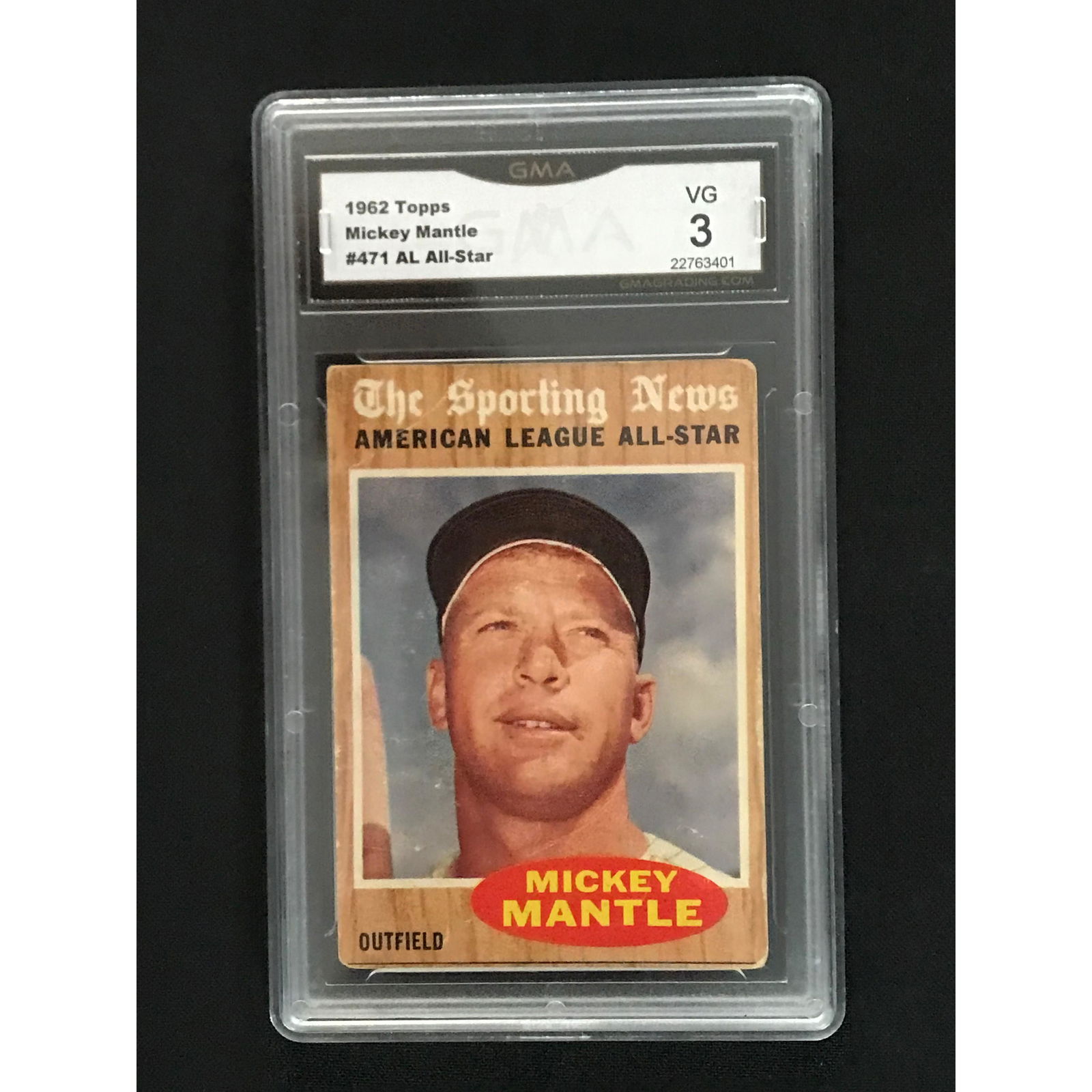1962 Topps Mickey Mantle Allstar Gma 3 (1 of 2)