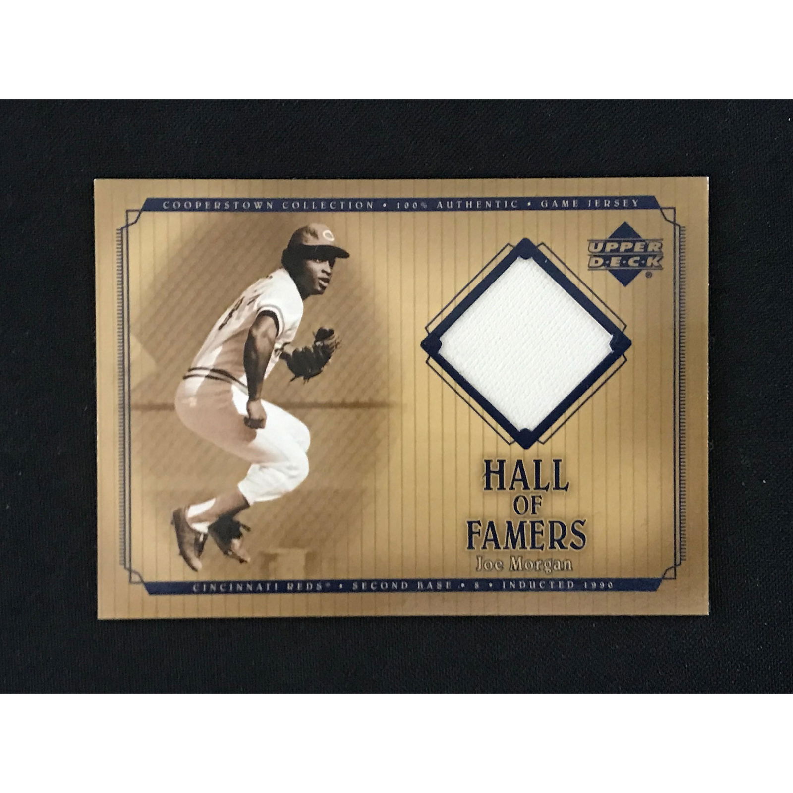 2001 Ud Joe Morgan Game Used Jersey Card (1 of 2)