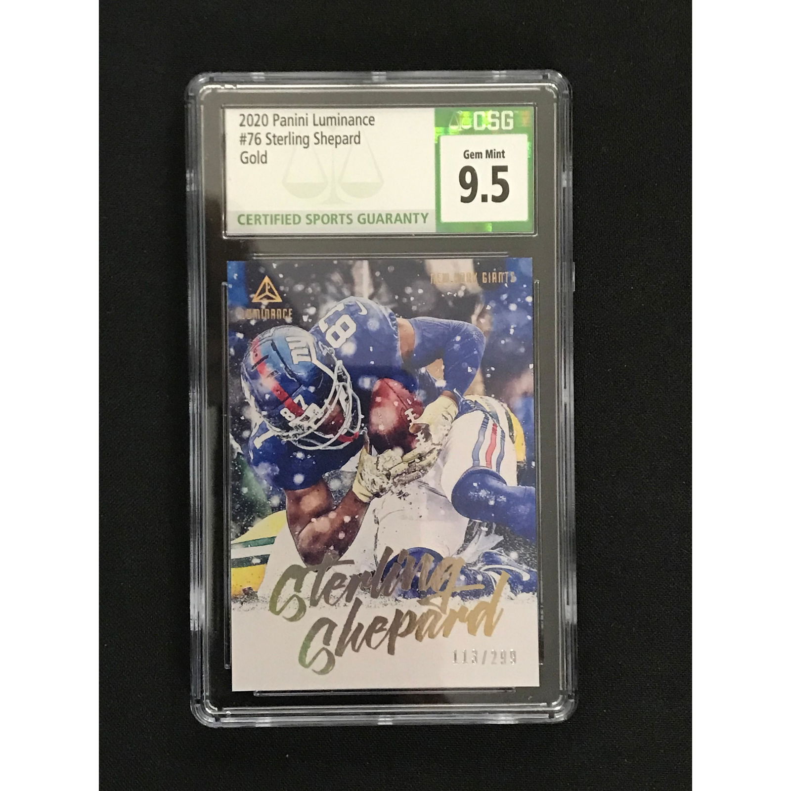 2020 Panini Luminance Sterling Shepard Rc Csg 9.5 (1 of 2)