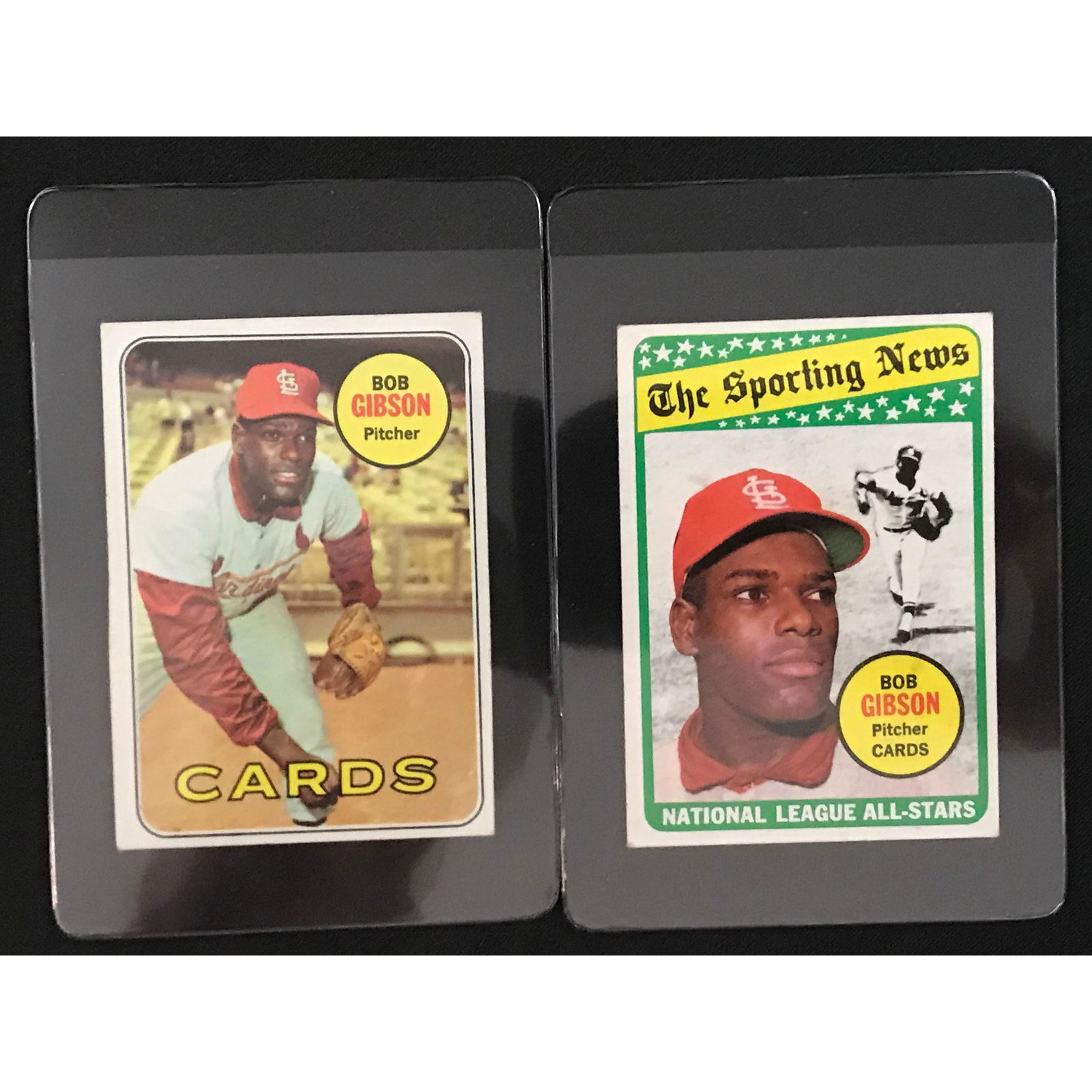 Two 1969 Topps Bob Gibson Cards Ex (1 of 2)