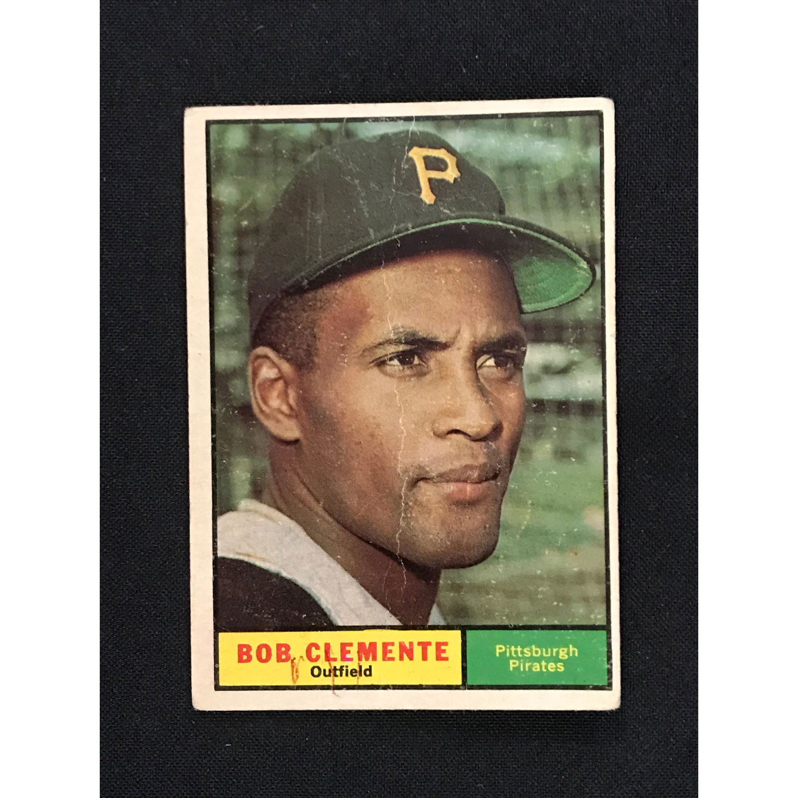 1961 Topps Roberto Clemente Card Creased (1 of 2)