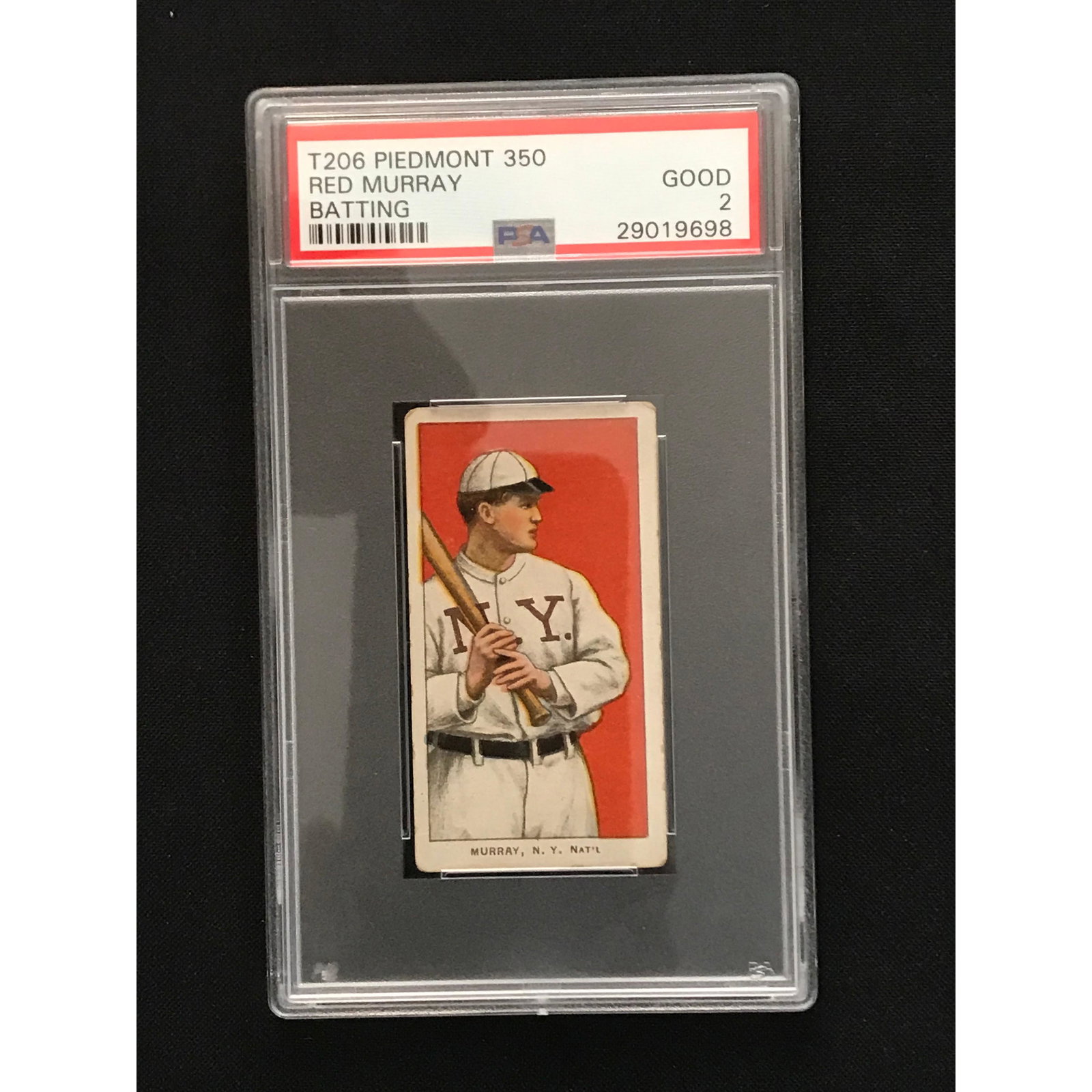 T206 Red Murray Batting Psa 2 Piedmont Back: T206 Red Murray Batting Psa 2 Piedmont Back