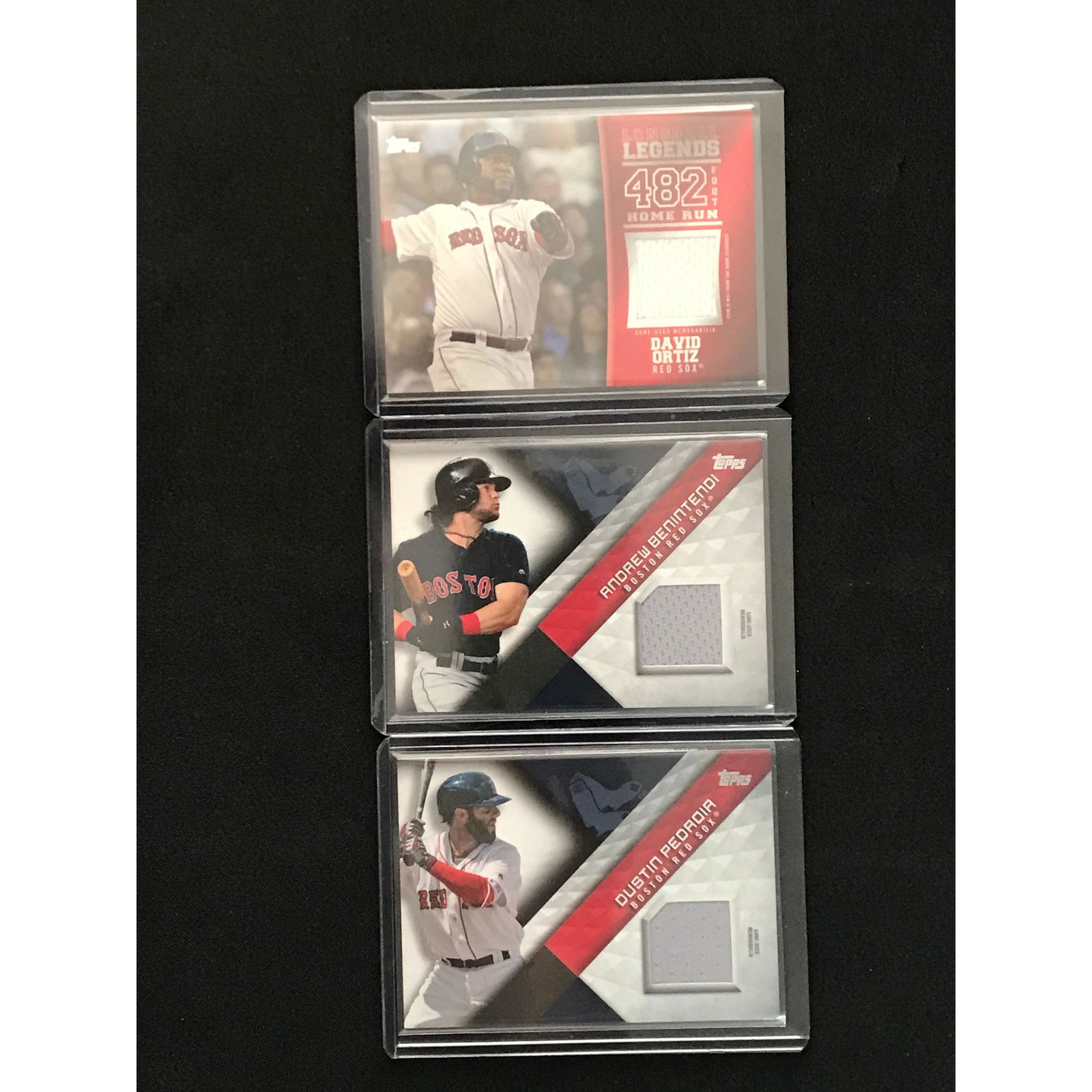 Three Red Sox Game Used Cards Ortiz/pedroia (1 of 1)