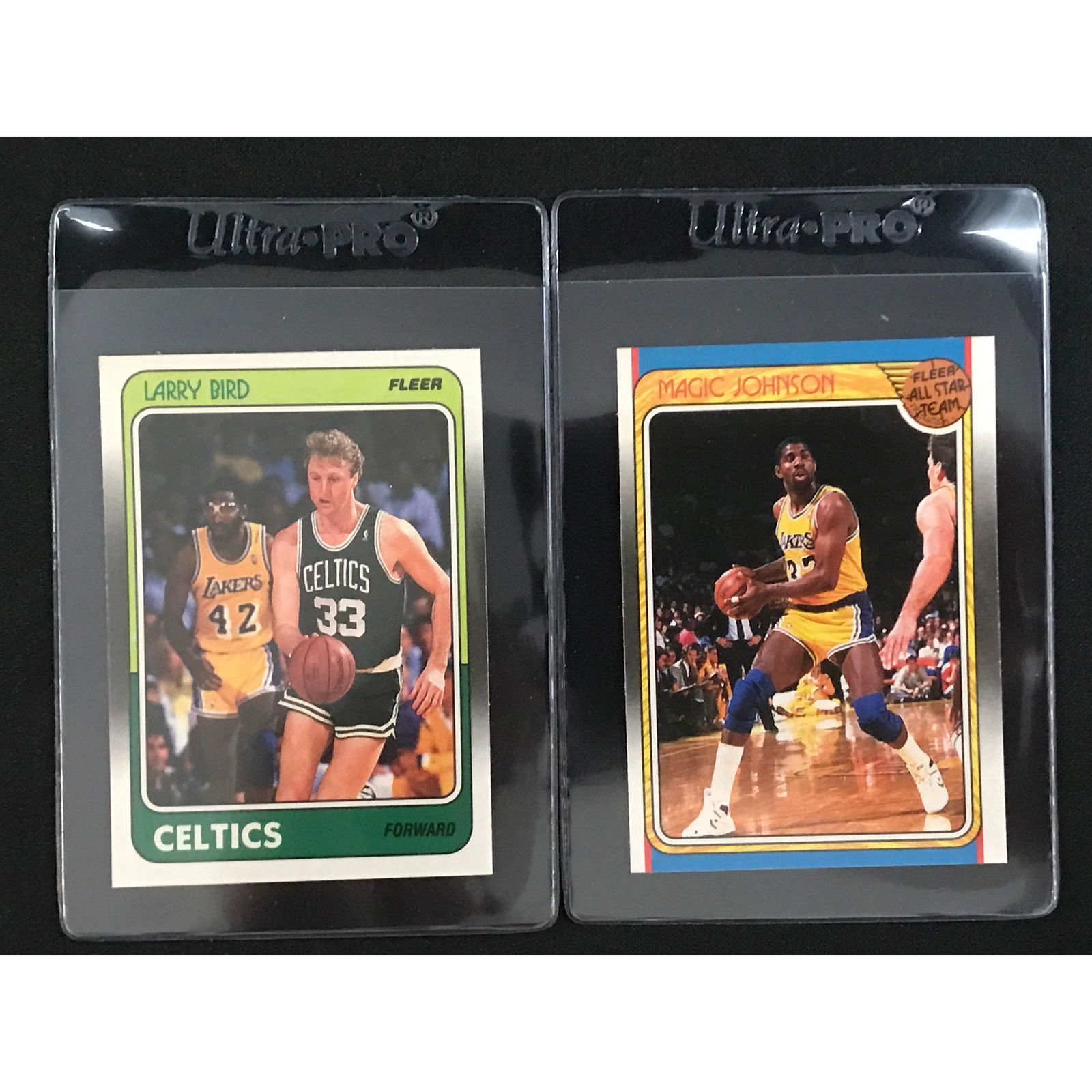 Pair Of 1988 Fleer Larry Bird/magic Johnson Cards (1 of 2)