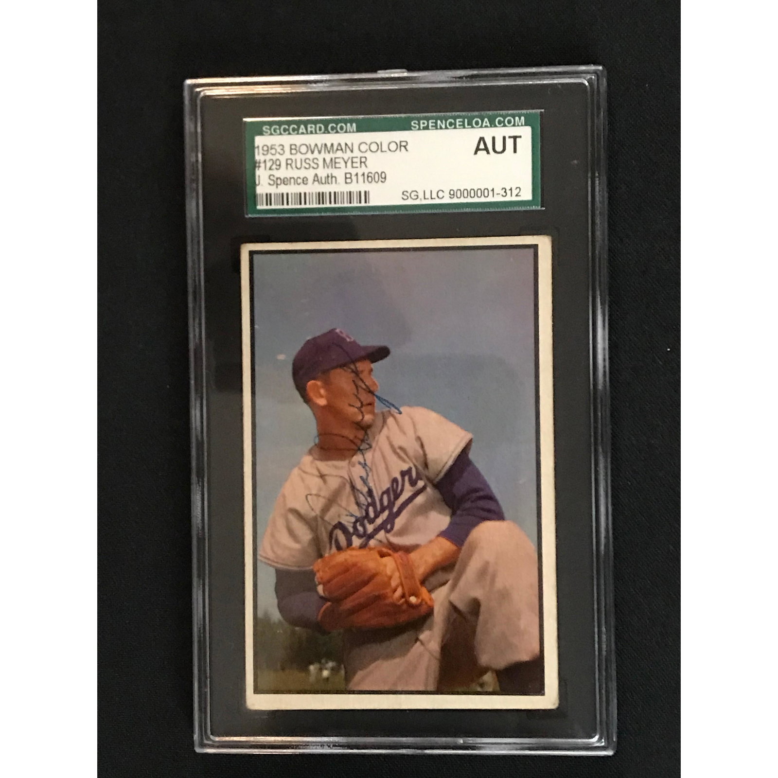 1953 Bowman Color Russ Meyer Auto Sgc Coa (1 of 2)