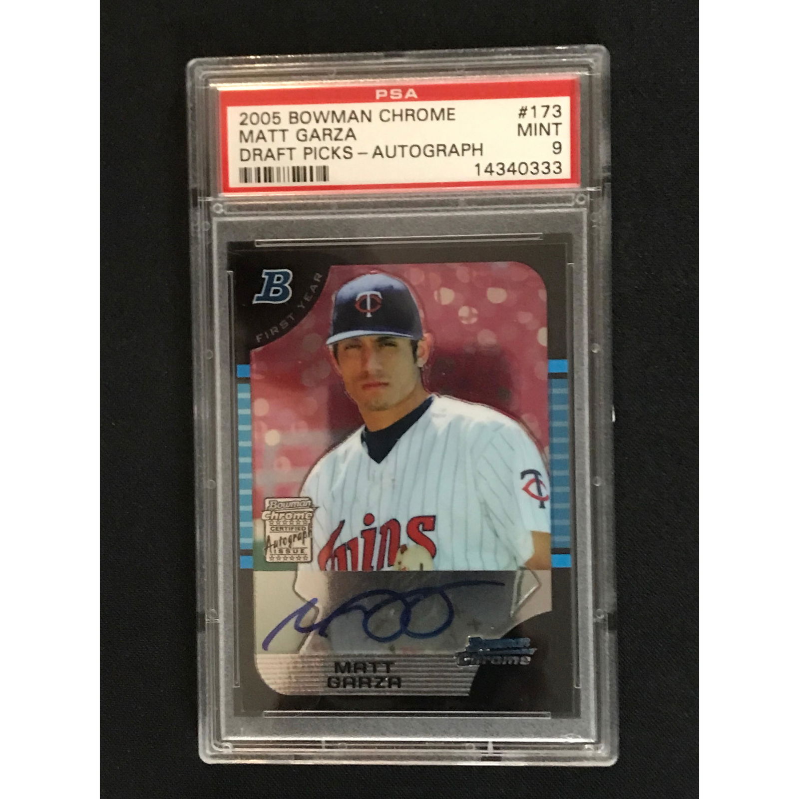 2005 Bowman Chrome Matt Garza Rc Auto Psa 9 (1 of 2)