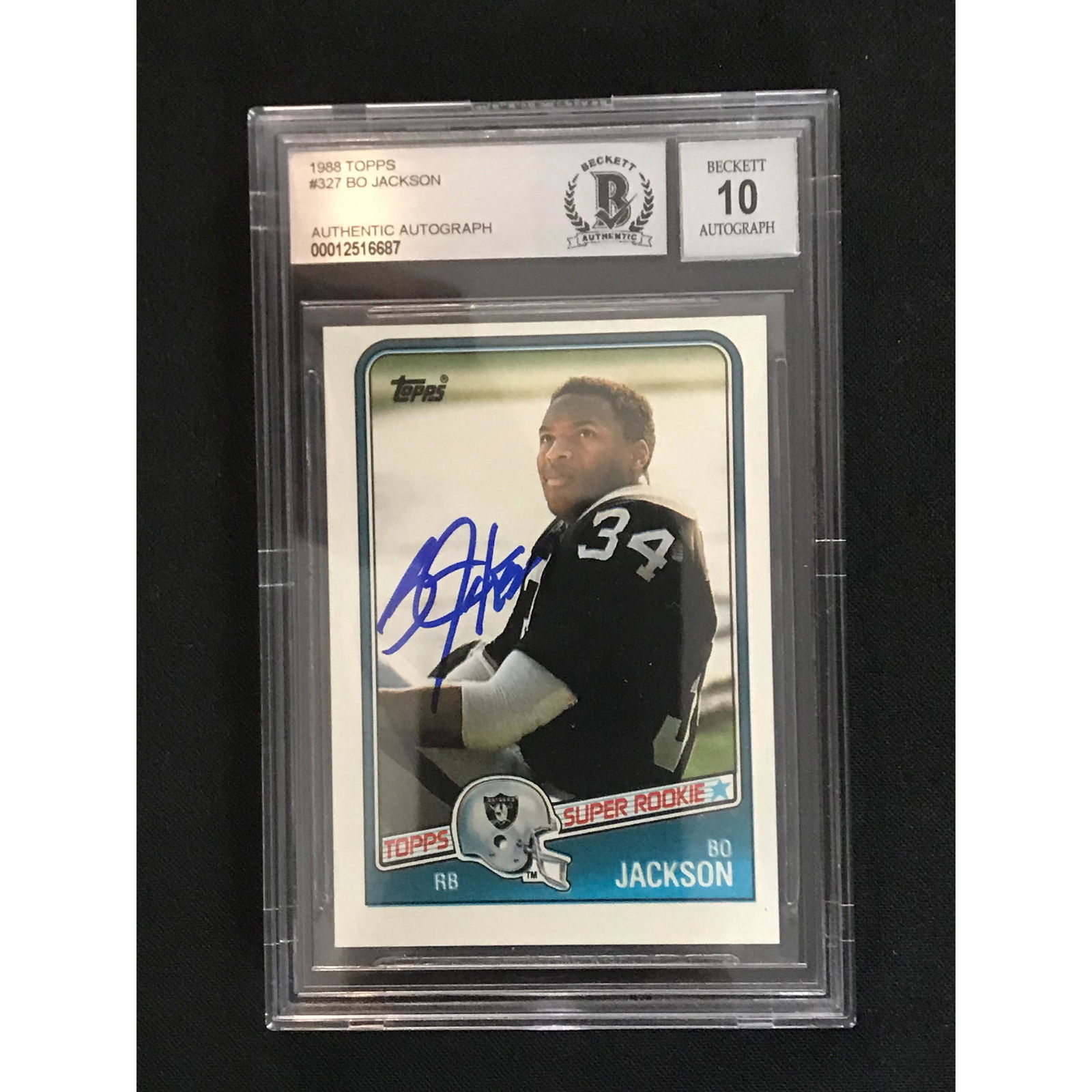 1988 Topps Bo Jackson Rookie Auto Card Beckett 10 (1 of 2)