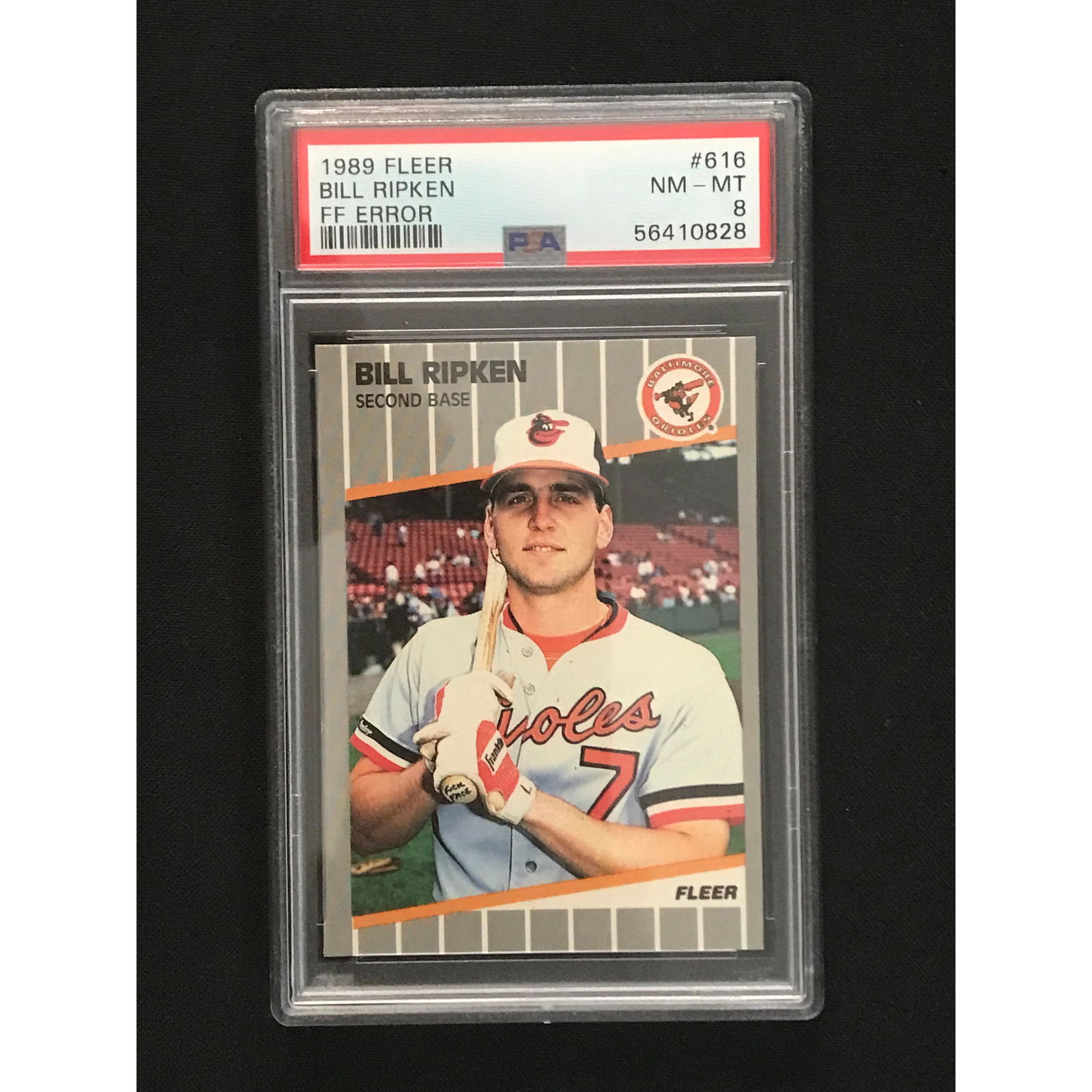 1989 Fleer Billy Ripken Rookie Fface Error Psa 8 (1 of 2)
