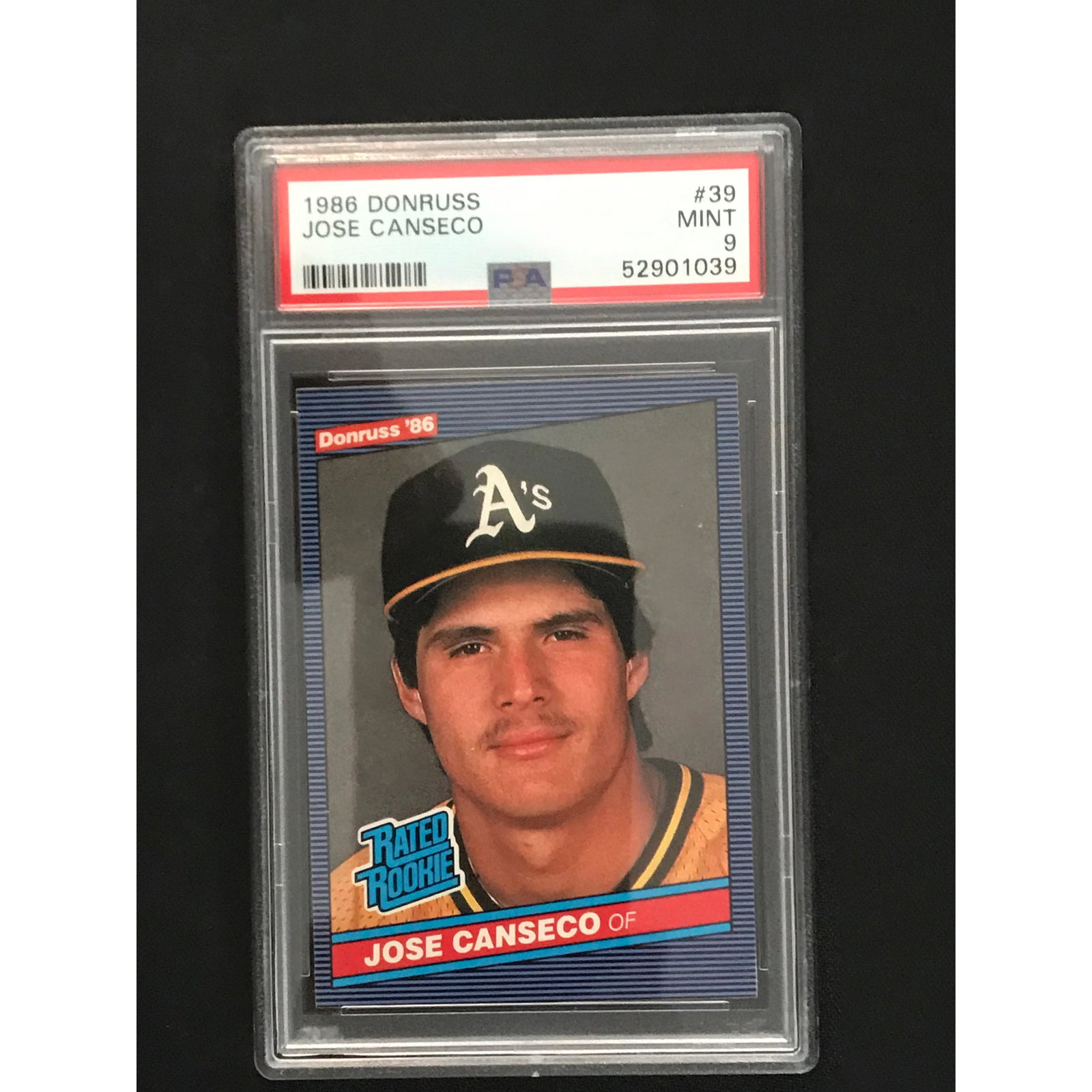 1986 Donruss Jose Canseco Rookie Psa 9: 1986 Donruss Jose Canseco Rookie Psa 9