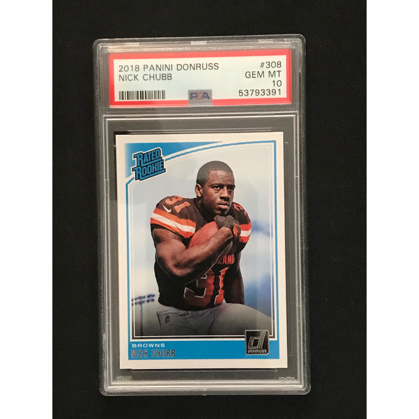 2018 Donruss Nick Chubb Rookie Card Psa 10 (1 of 2)
