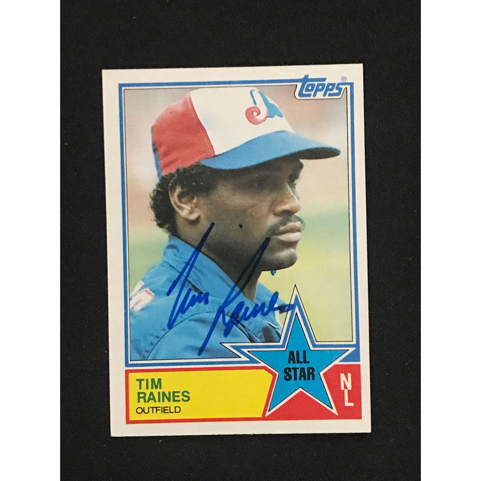 1983 Topps Tim Raines Autographed Card (1 of 2)