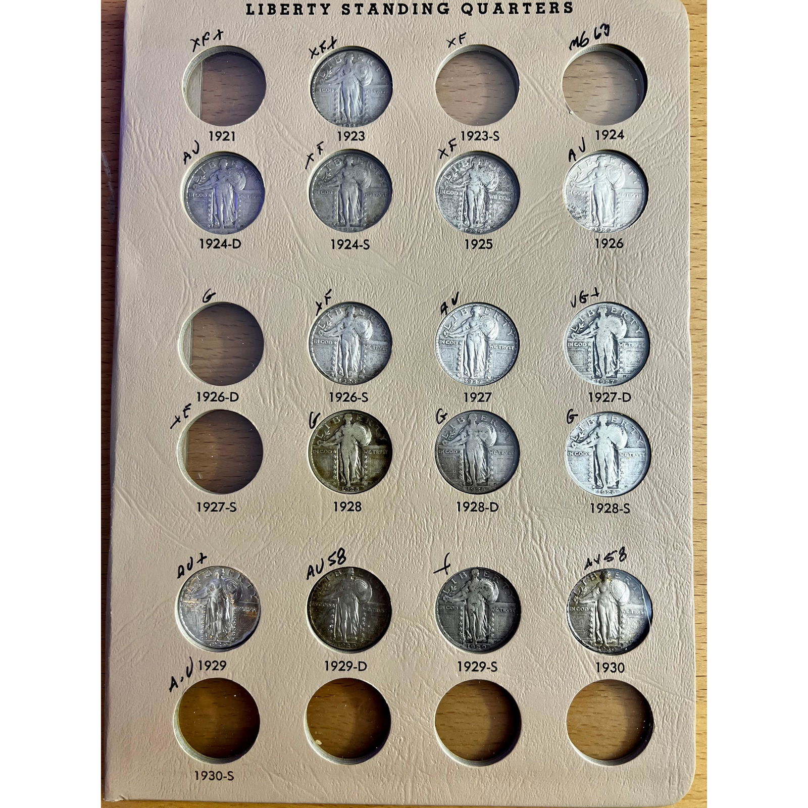 15 Standing Liberty Quarters Partial Whitman Page (1 of 2)