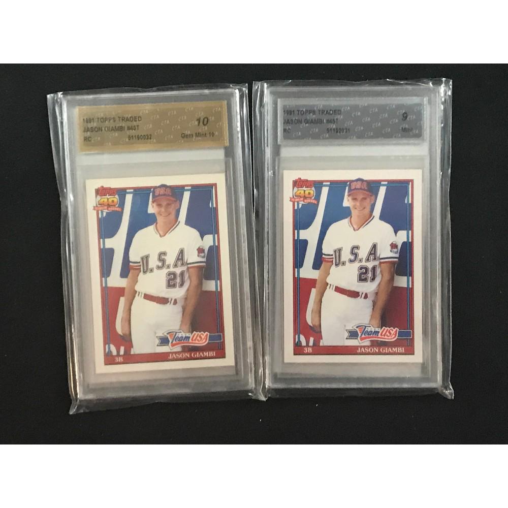Two Graded 1991 Topps Traded Jason Giambi Rc (1 of 2)